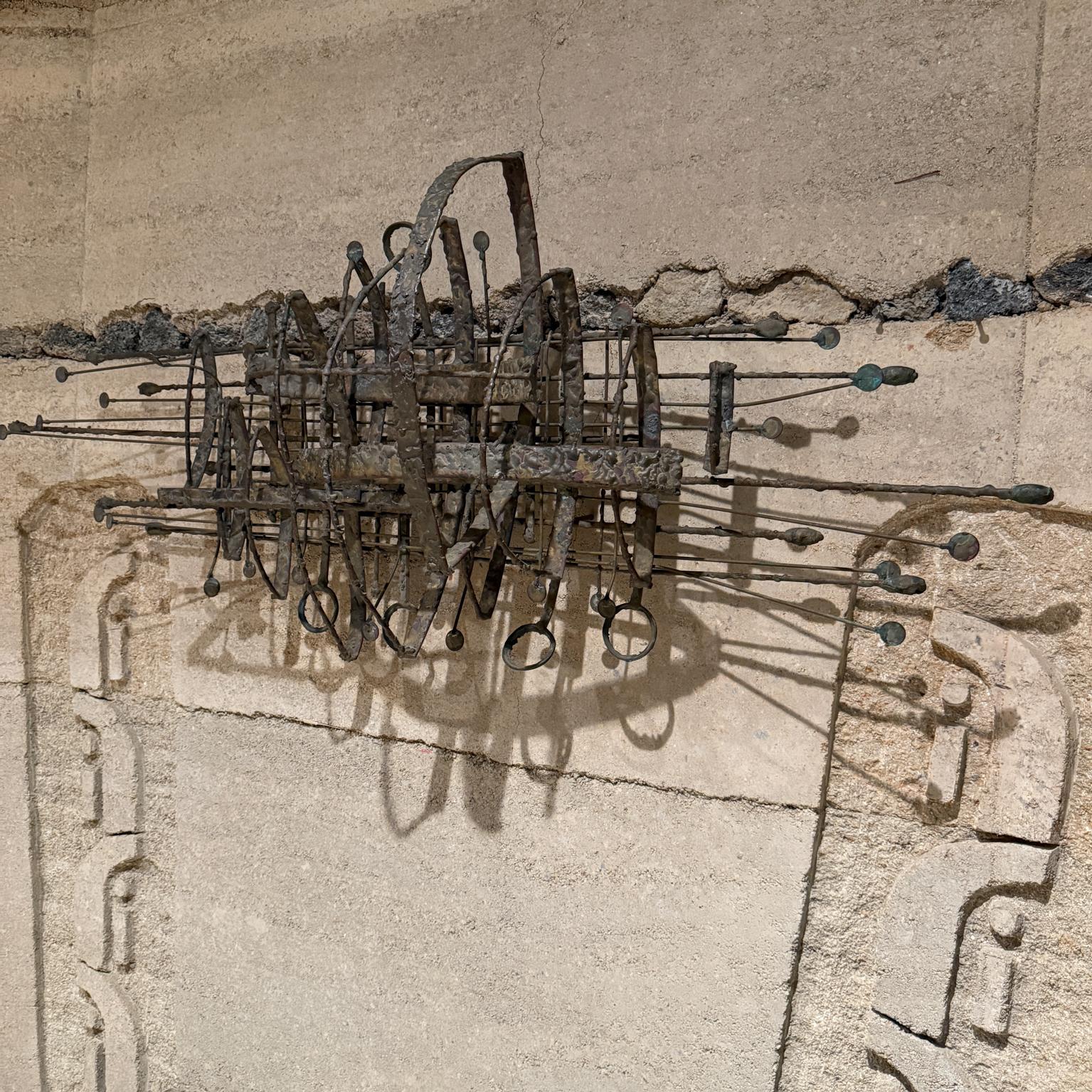 Phil Rowe 1963 Brutalist Brass Wall Sculpture Mid Century Modern Contemporary In Good Condition For Sale In Chula Vista, CA