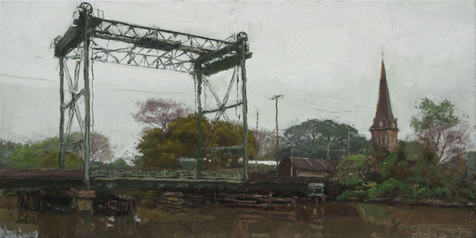 Phil Sandusky Landscape Painting - Draw Bridge