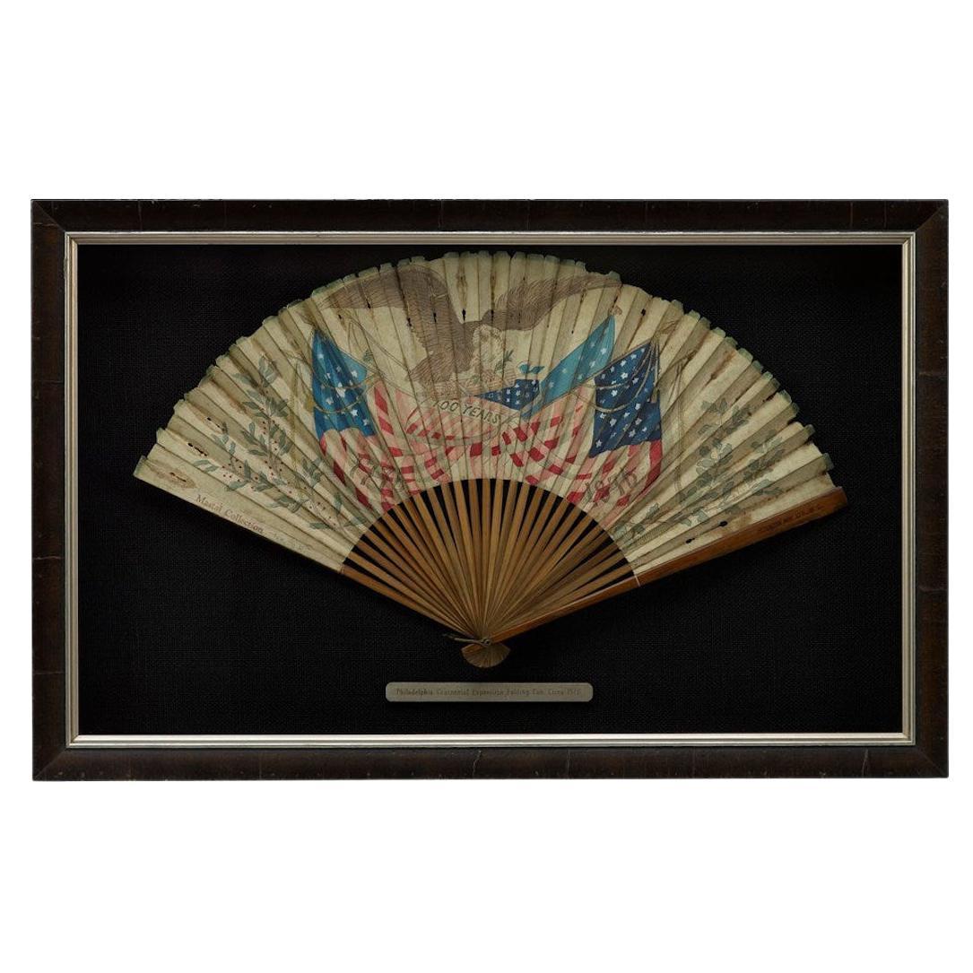 Philadelphia Centennial Exposition Folding Fan, Circa 1876