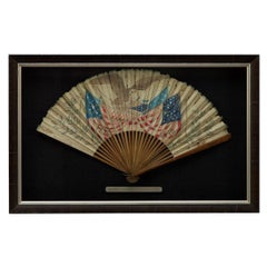 Antique Philadelphia Centennial Exposition Folding Fan, Circa 1876