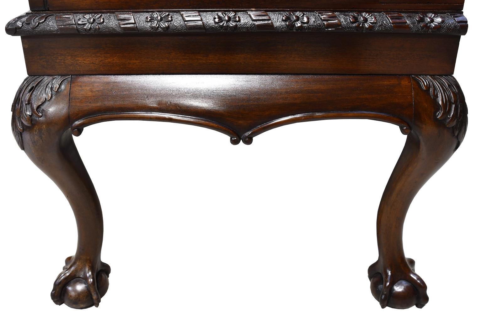 Philadelphia Centennial Mahogany Chest on Stand with Ball and Claw Feet For Sale 11