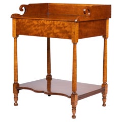 Antique Philadelphia Cherry Wood Stand with Splash on a Conforming Apron, 1820