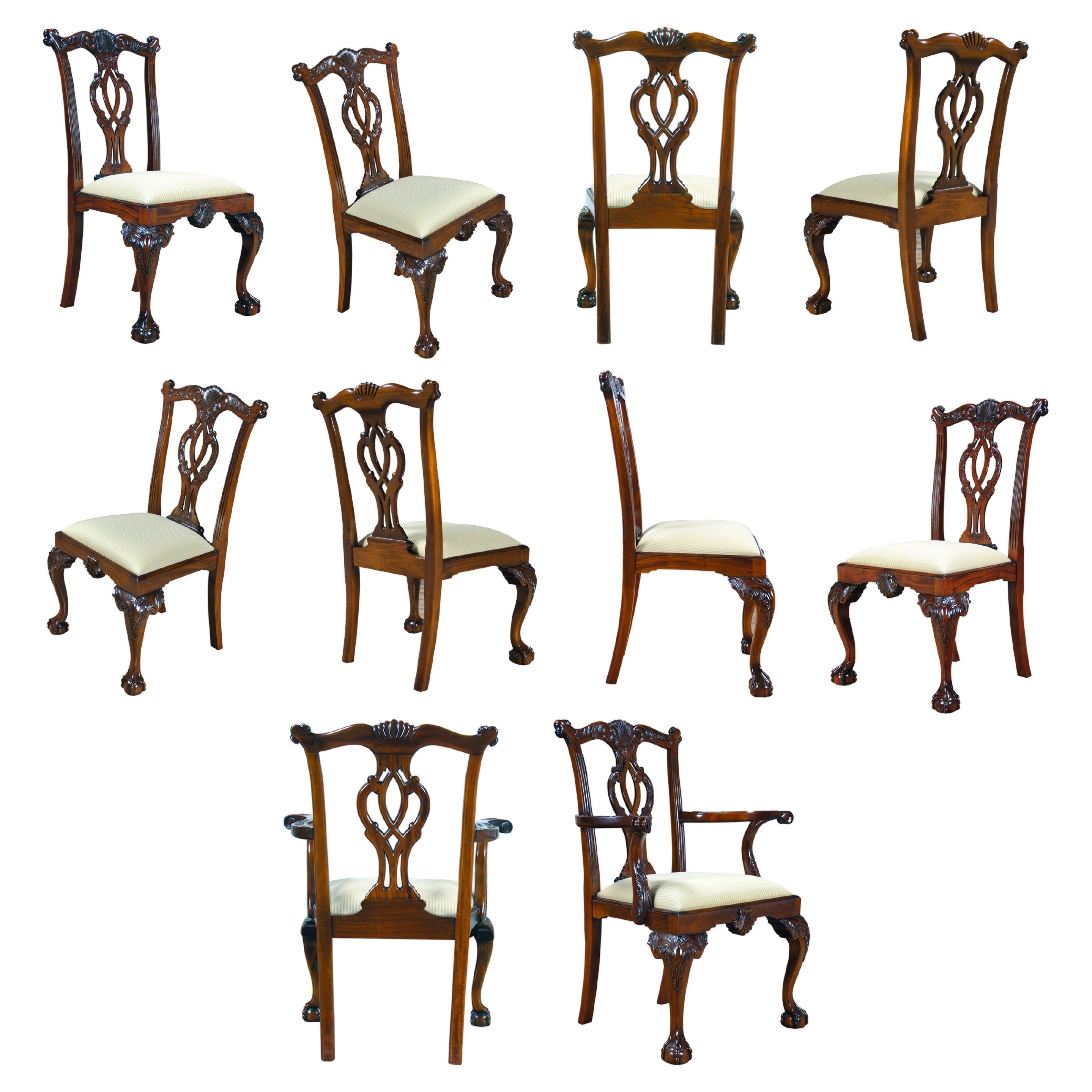 Philadelphia Chippendale Chairs, Set of 10 For Sale