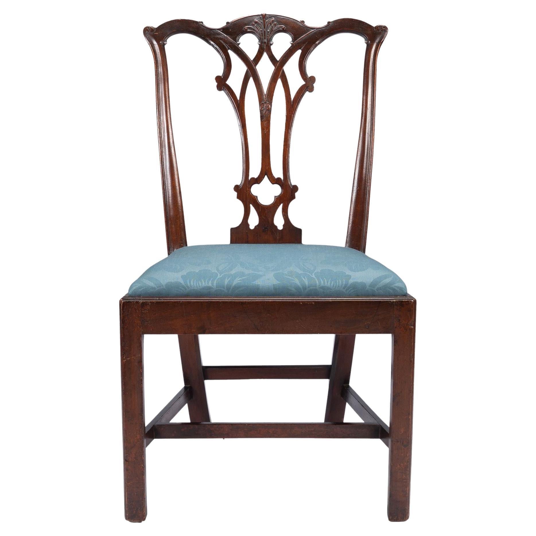 Philadelphia Chippendale Mahogany Slip Seat Side Chair by Thomas Tuft, 1770 For Sale