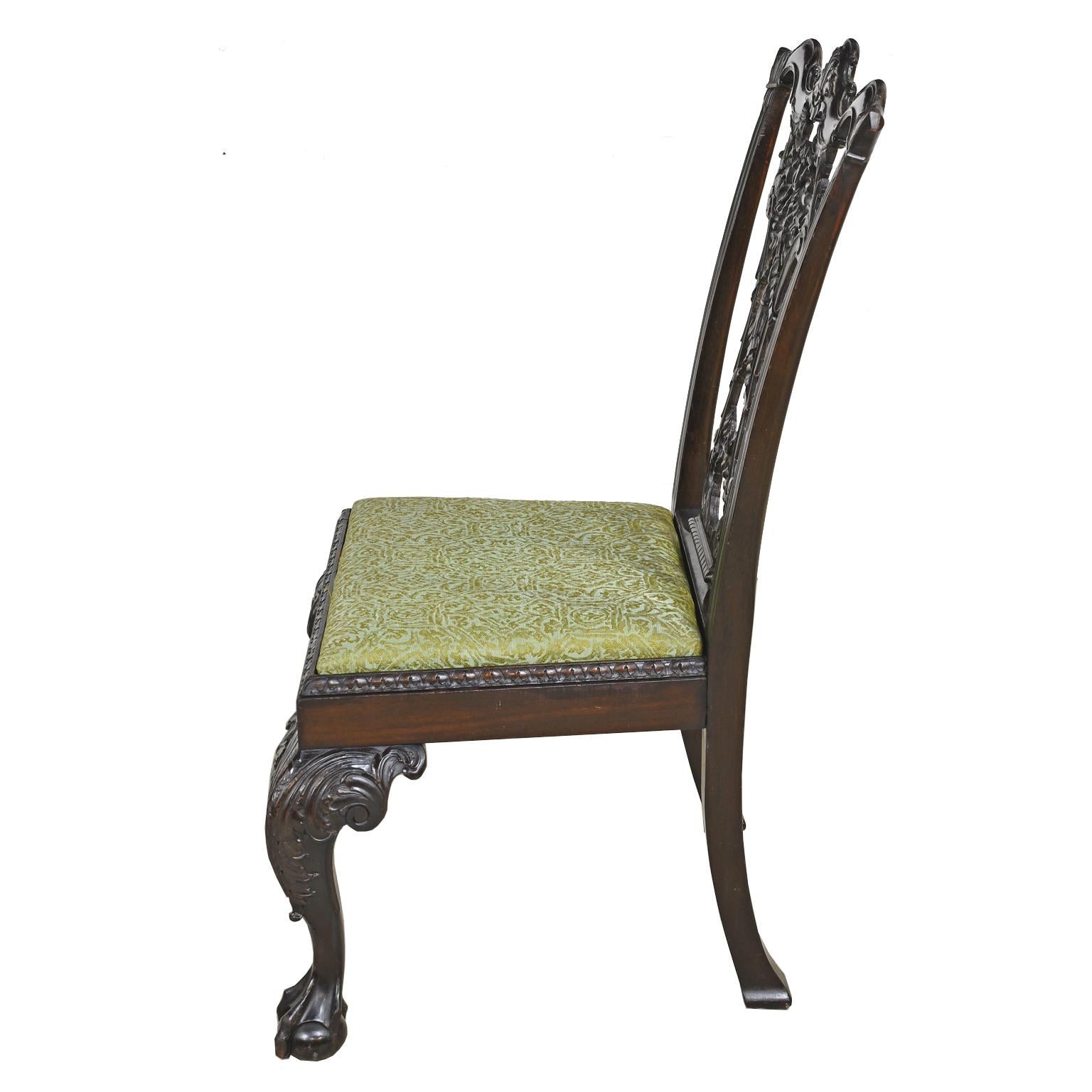 Philadelphia-Stuhl im Chippendale-Stil mit geschnitzter Bandlehne, um 1840 im Zustand „Gut“ im Angebot in Miami, FL