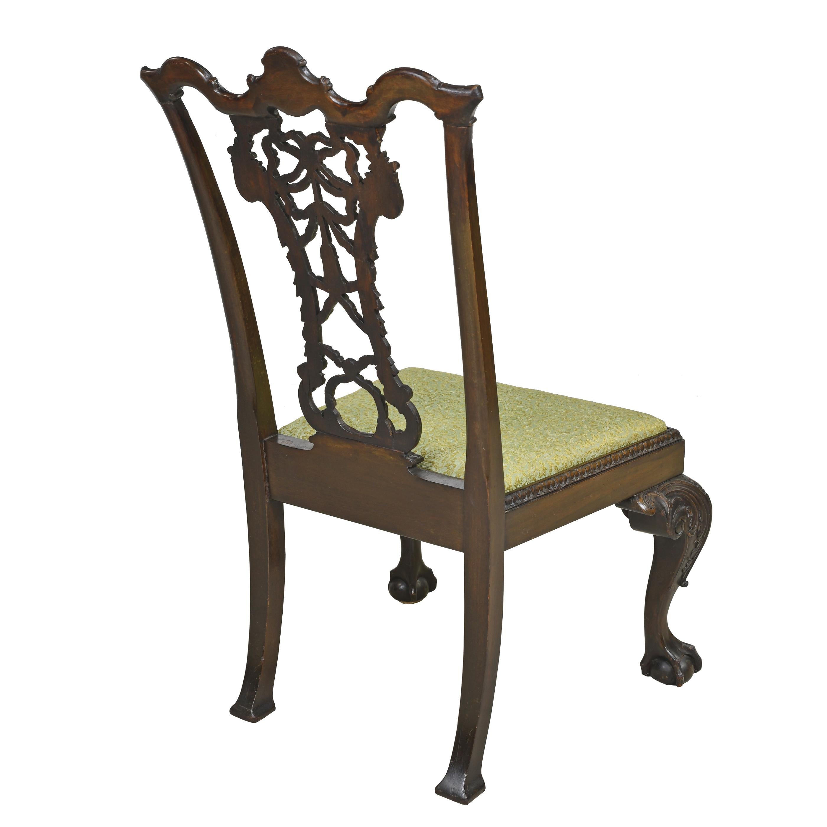 Philadelphia Chippendale Style Chair with Carved Ribbon-Back, circa 1840 In Good Condition For Sale In Miami, FL