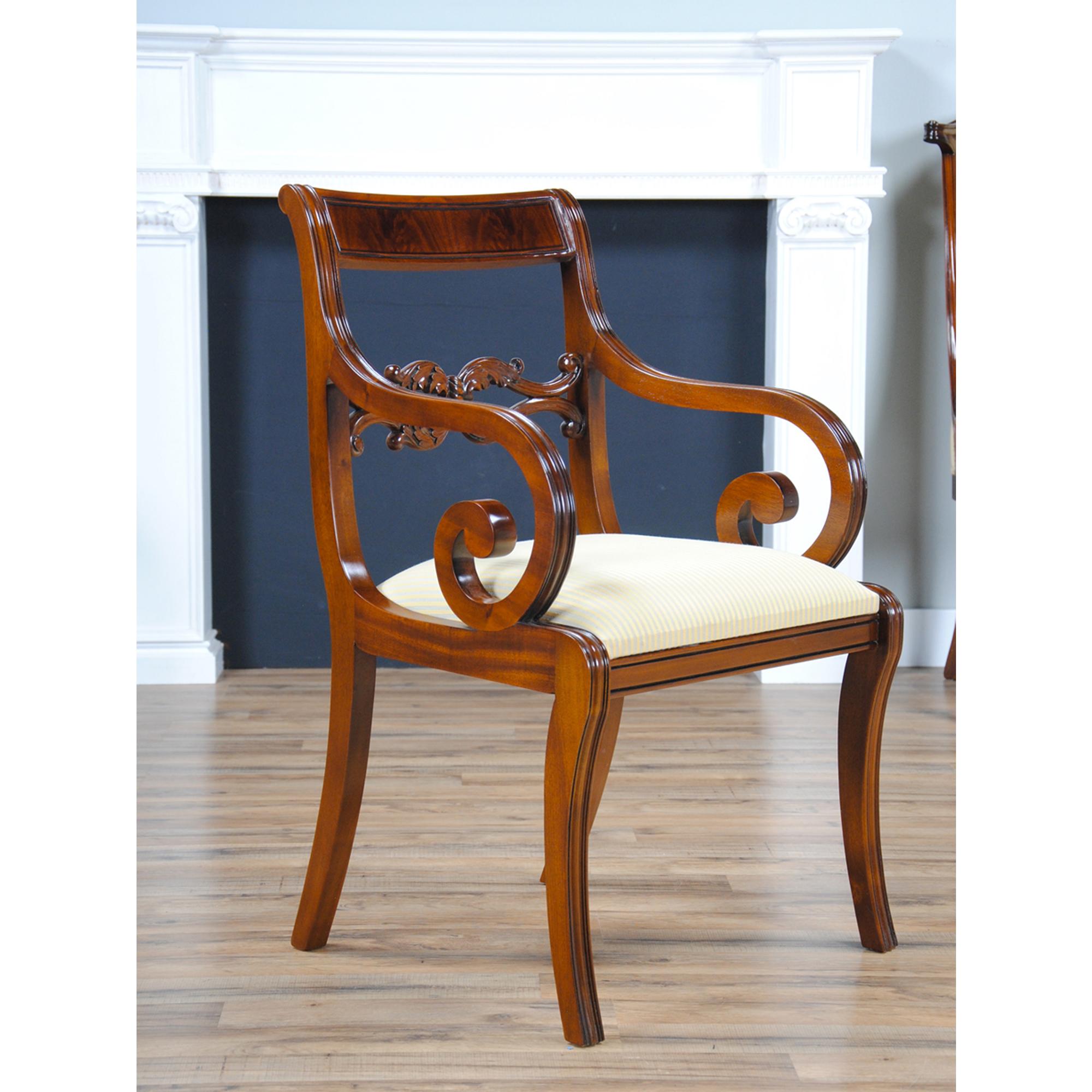 Hand-Carved Philadelphia Empire Chairs, Set of 10 For Sale