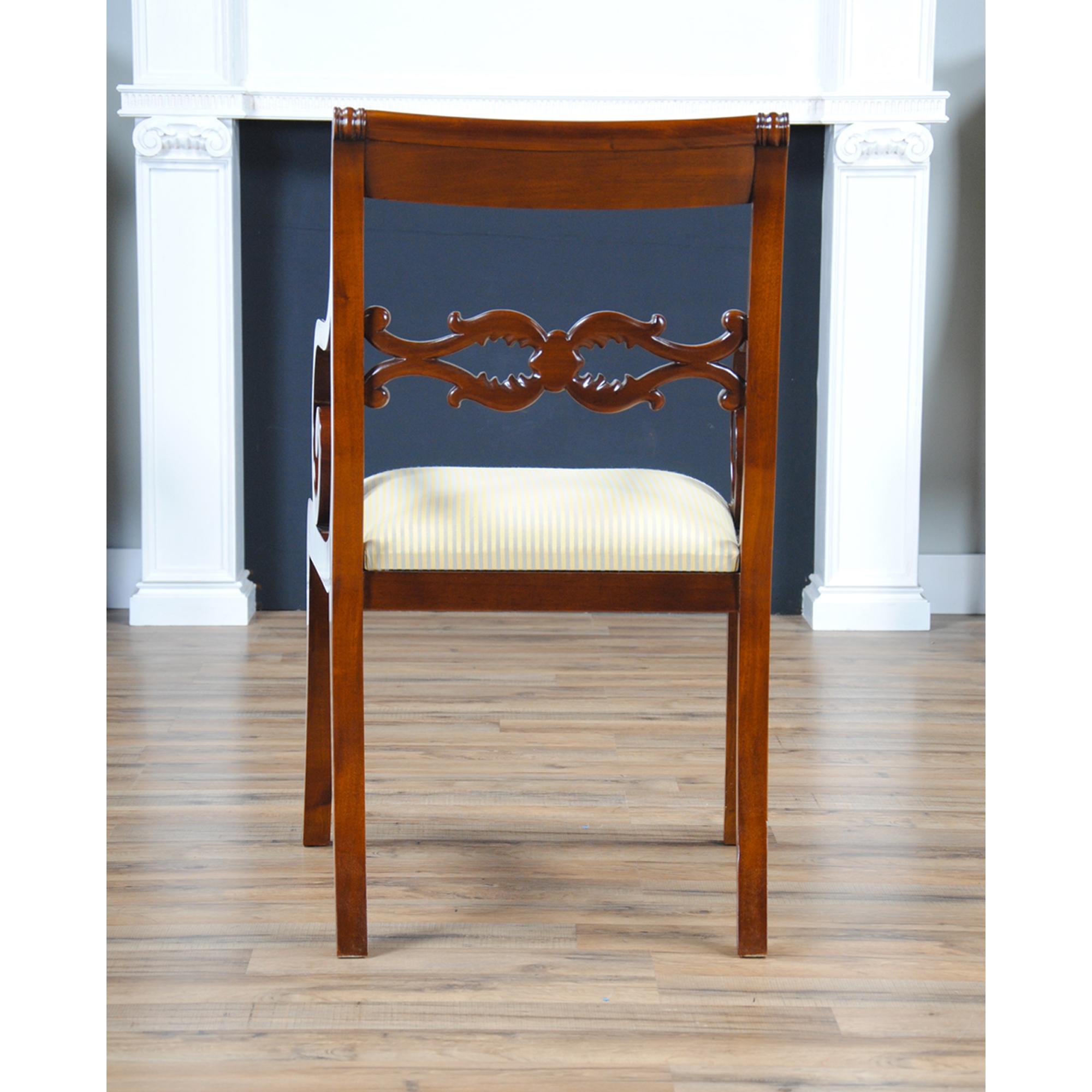 Mahogany Philadelphia Empire Chairs, Set of 10 For Sale