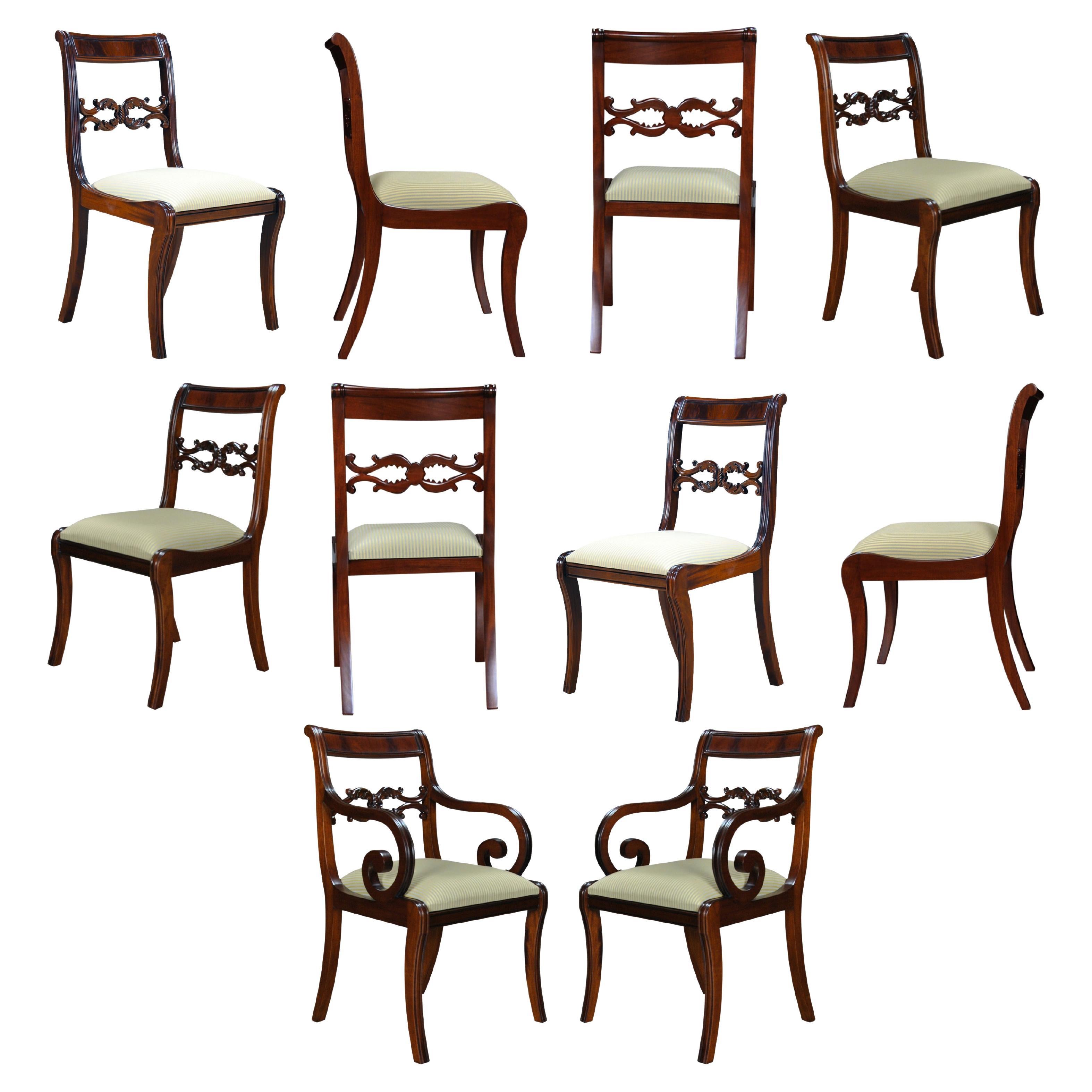 Chaises Empire de Philadelphie, ensemble de 10 pièces 