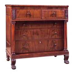 Antique Philadelphia Federal Chest of Drawers in Mahogany, American, circa 1815