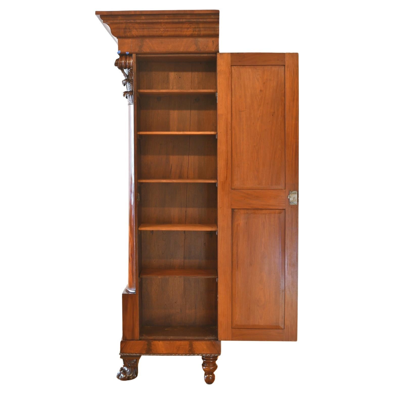19th Century Philadelphia Federal Wardrobe / Armoire in West Indies Mahogany c. !820 For Sale
