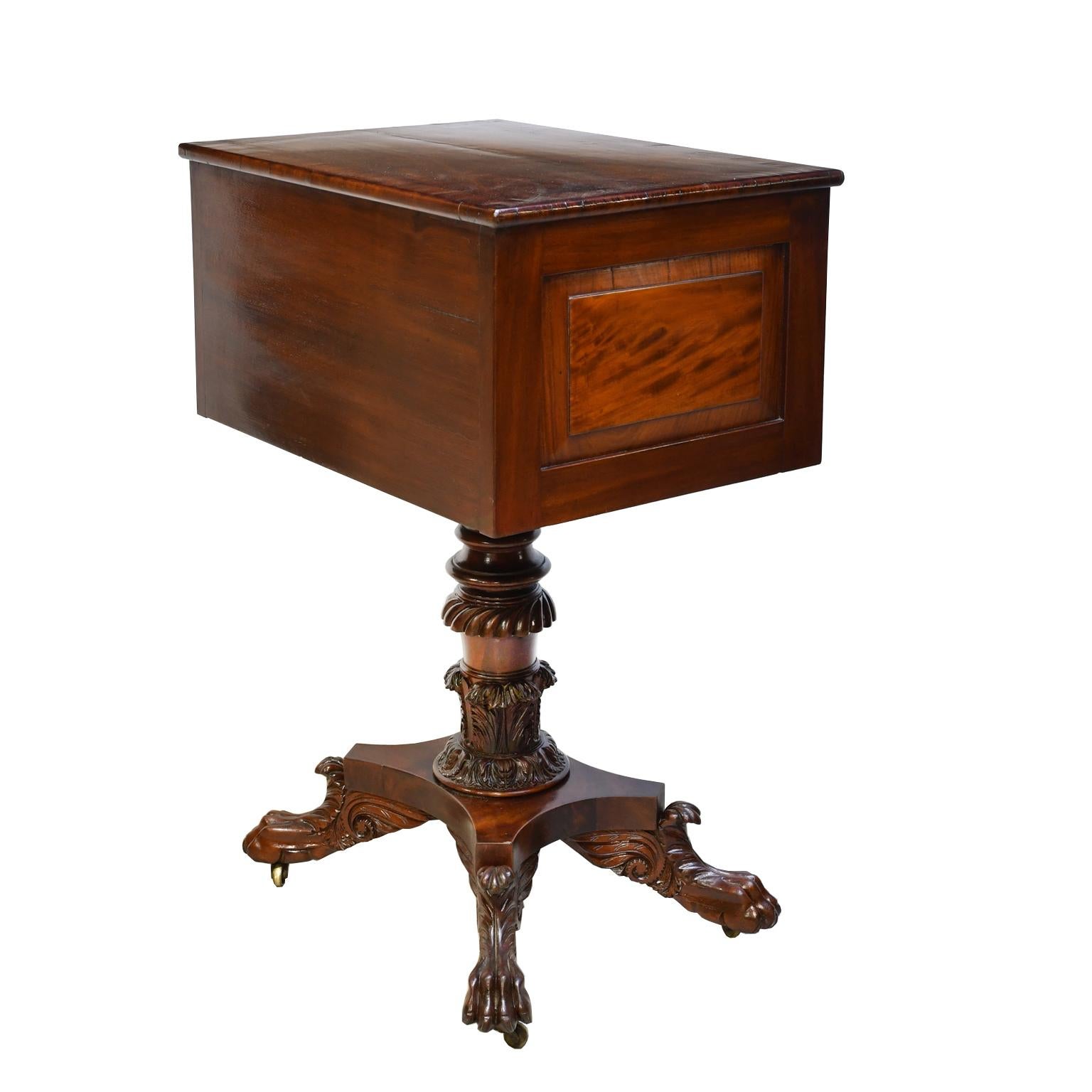 Cast Philadelphia Federal Work or End Table in Mahogany, circa 1820