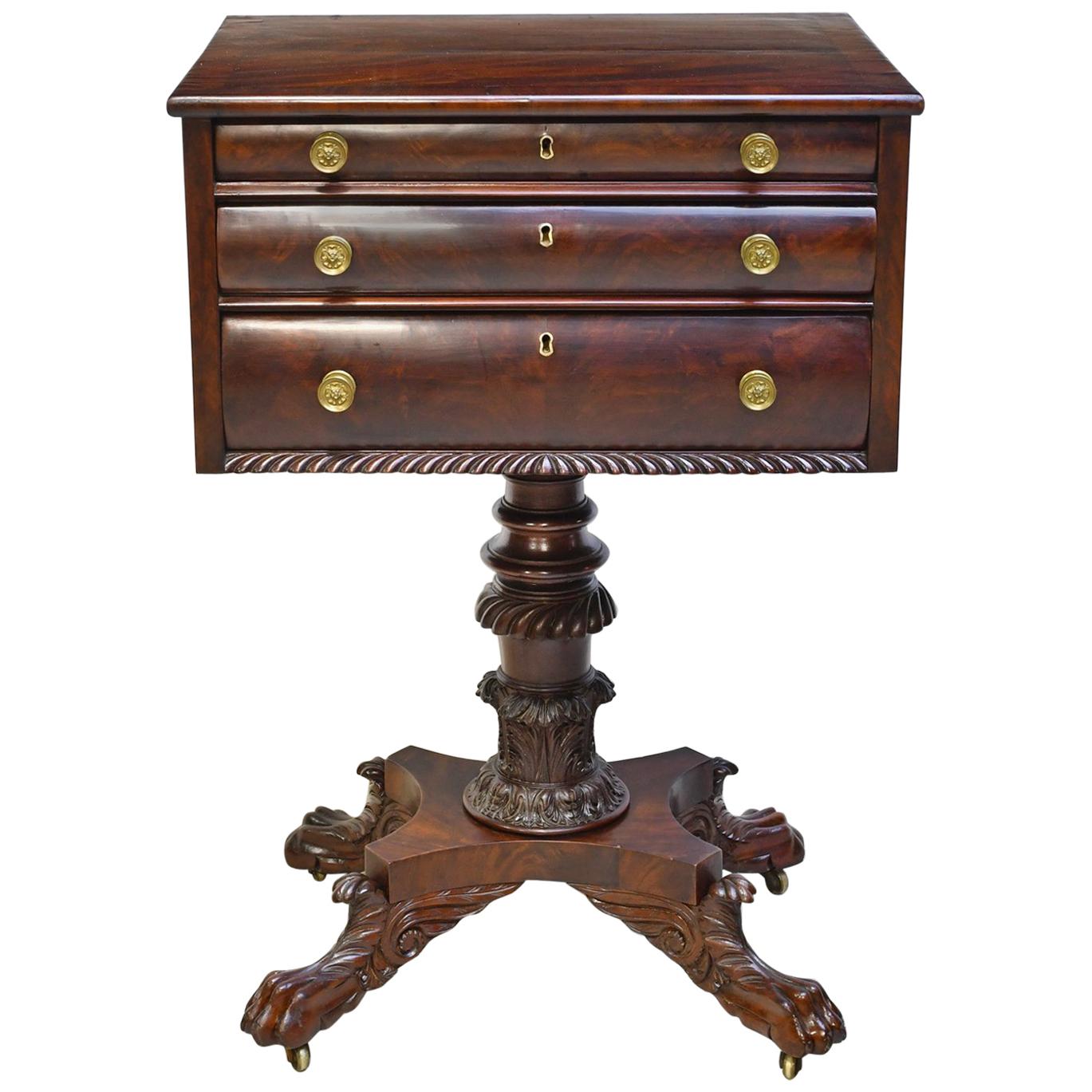 Philadelphia Federal Work or End Table in Mahogany, circa 1820