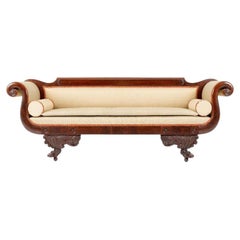 Philadelphia Neoclassic Upholstered Mahogany Sofa