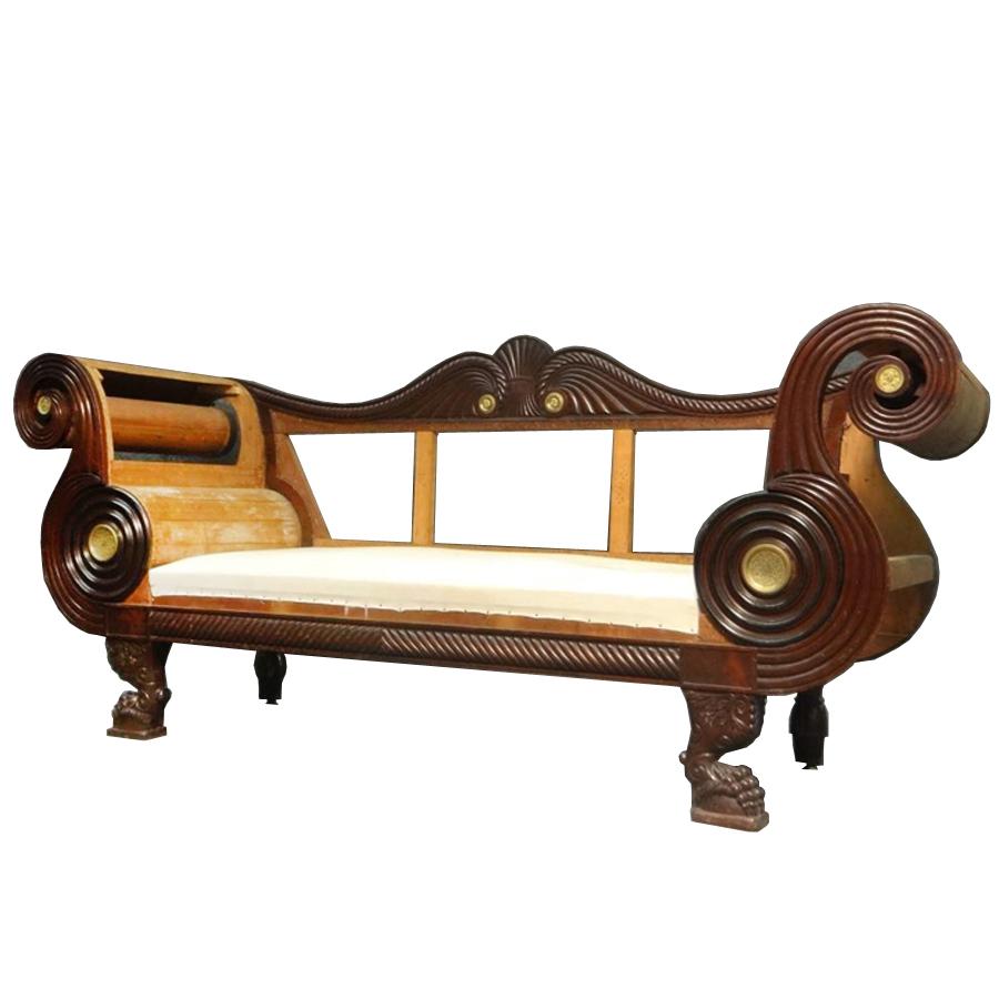 Neoklassisches Empire-Sofa aus Philadelphia, Joseph Barry zugeschrieben, um 1830 (amerikanisch) im Angebot
