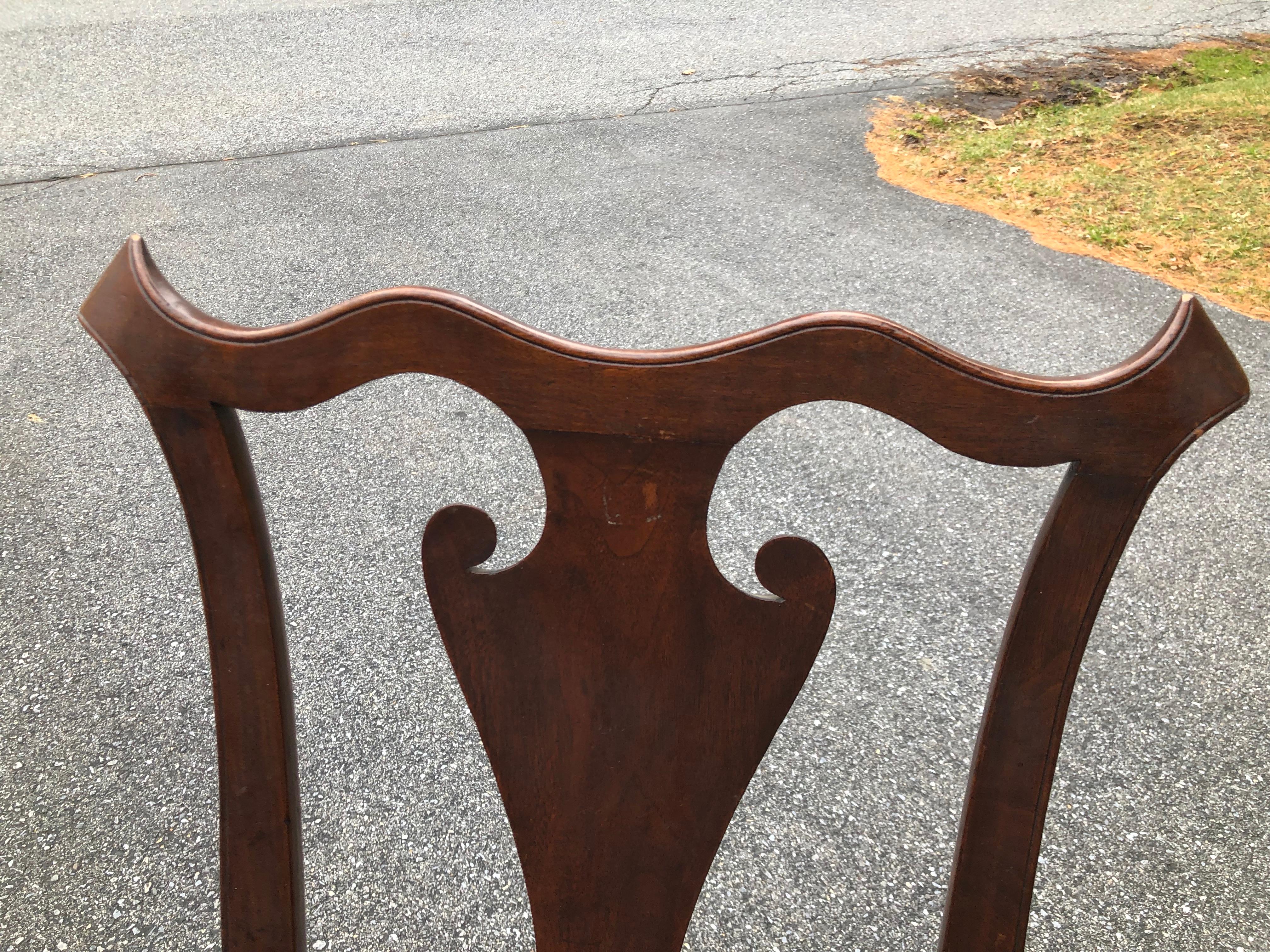 Philadelphia Queen Ann Chairs Walnut 18th Century Savery Type Set of Four For Sale 10