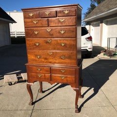 Philadelphia Queen Ann Highboy with Spanish Feet Made of Walnut 18th Century