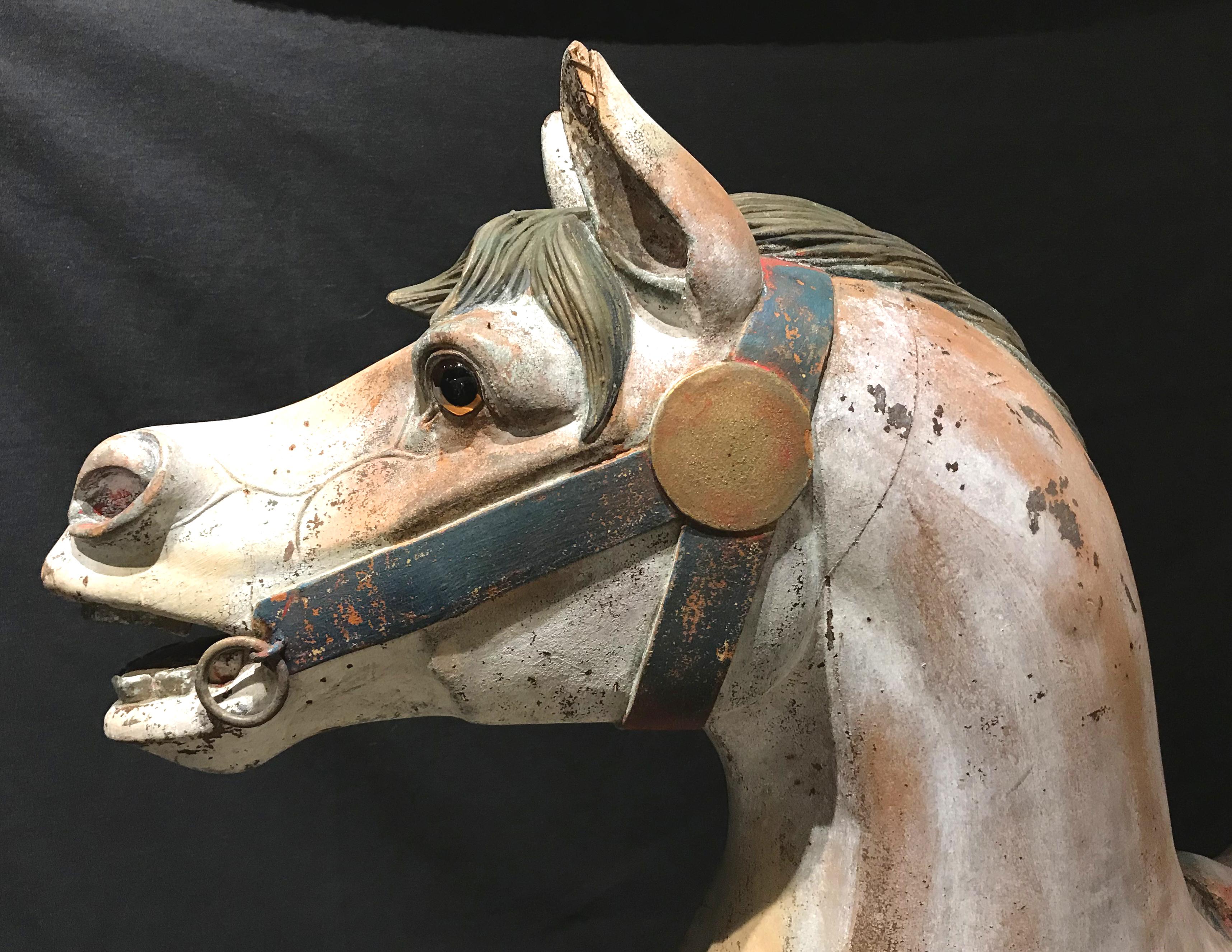 20th Century Philadelphia Toboggan Co Polychrome Carved Wooden Carousel Horse