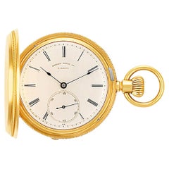 Philadelphia Watch Co. Pocket Watch in 18k Yellow Gold, Single Sunk Enamel Dial