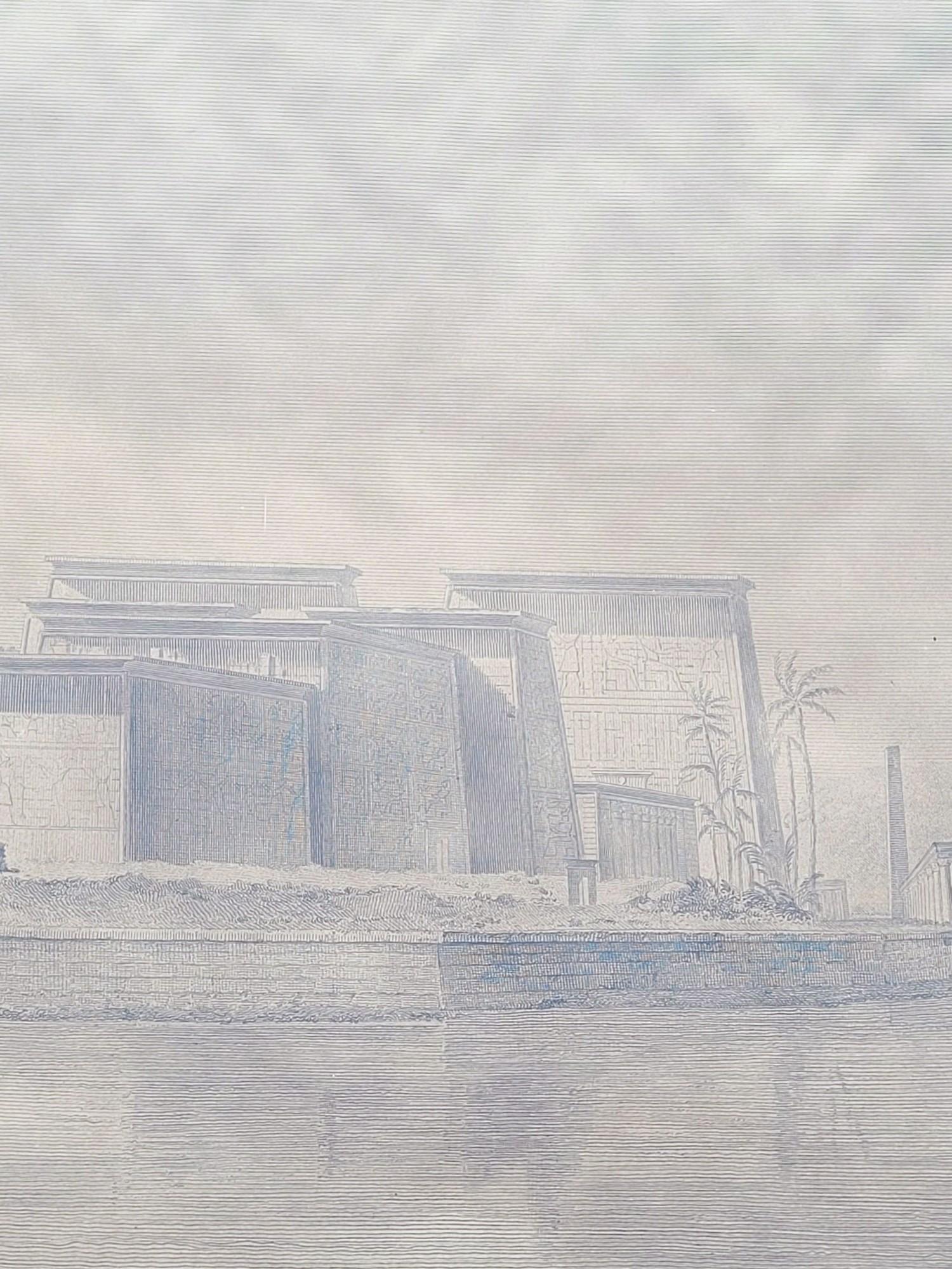 Philae Island, gerahmte Gravur, XIX. Jahrhundert (19. Jahrhundert) im Angebot