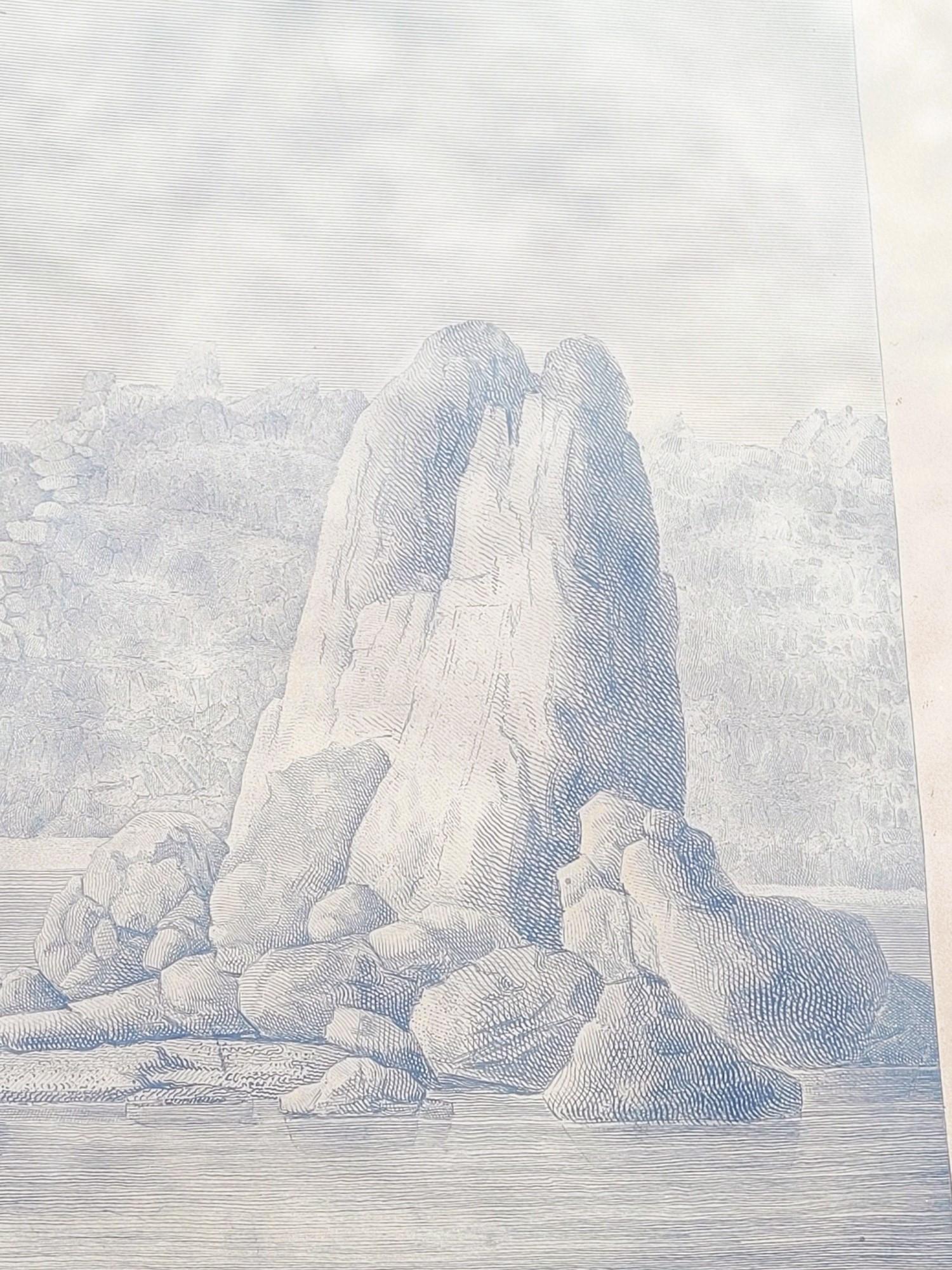 Philae Island, gerahmte Gravur, XIX. Jahrhundert (Papier) im Angebot