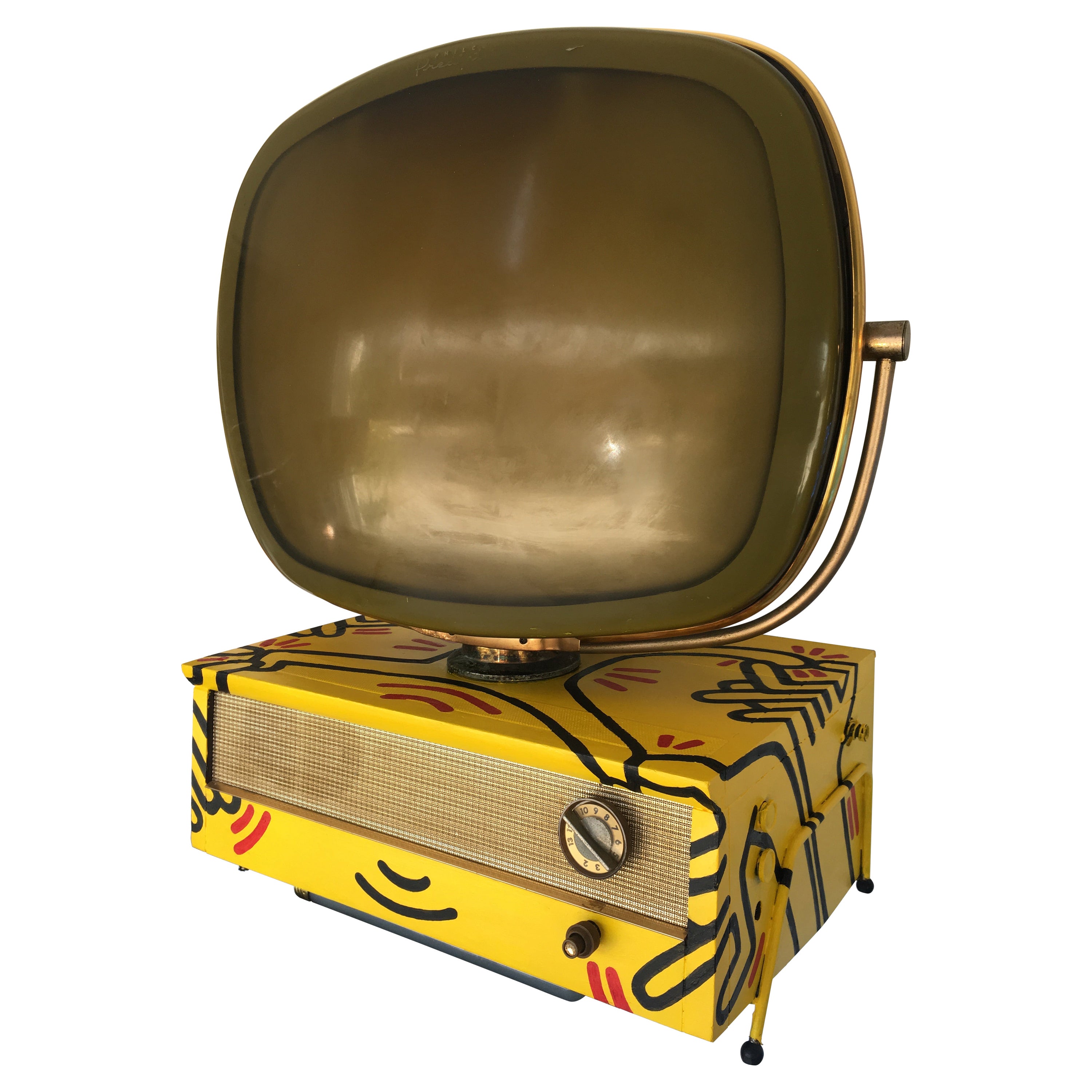 Philco 1950s TV with Keith Haring Graffiti