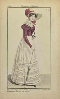 Costume Parisien - Journal des Dam - Etching by Philibert-Louis Debucourt - 1824