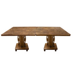 Philip and Kelvin LaVerne 2 piece "Etruscan Spiral Dining Table" 1960s (Signed)