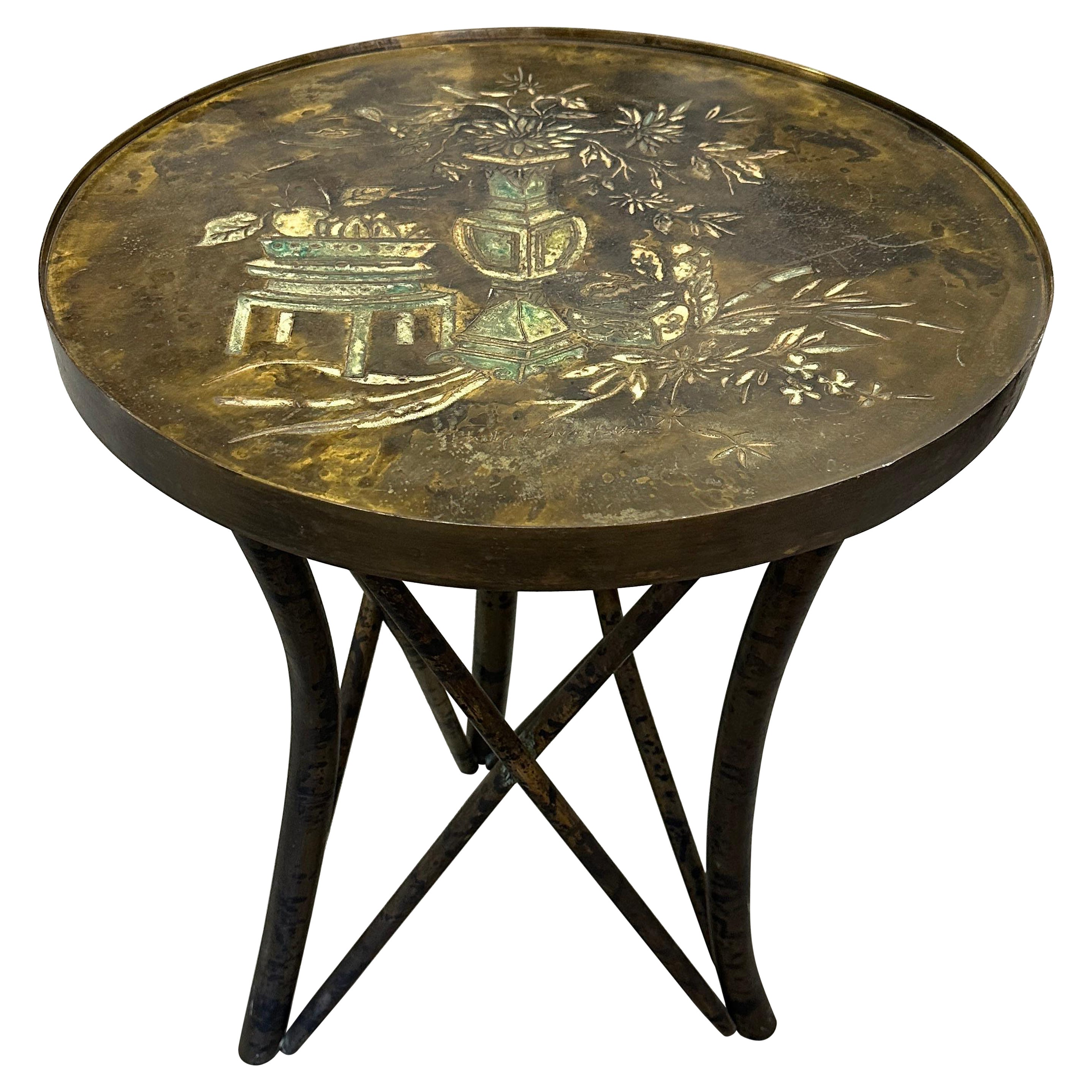 Philip and Kelvin Laverne Acid Etched Floral Design Table