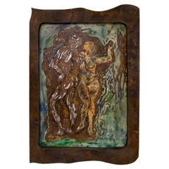 Philip and Kelvin LaVerne "Adam and Eve" Pierced Bronze Painting 1960s