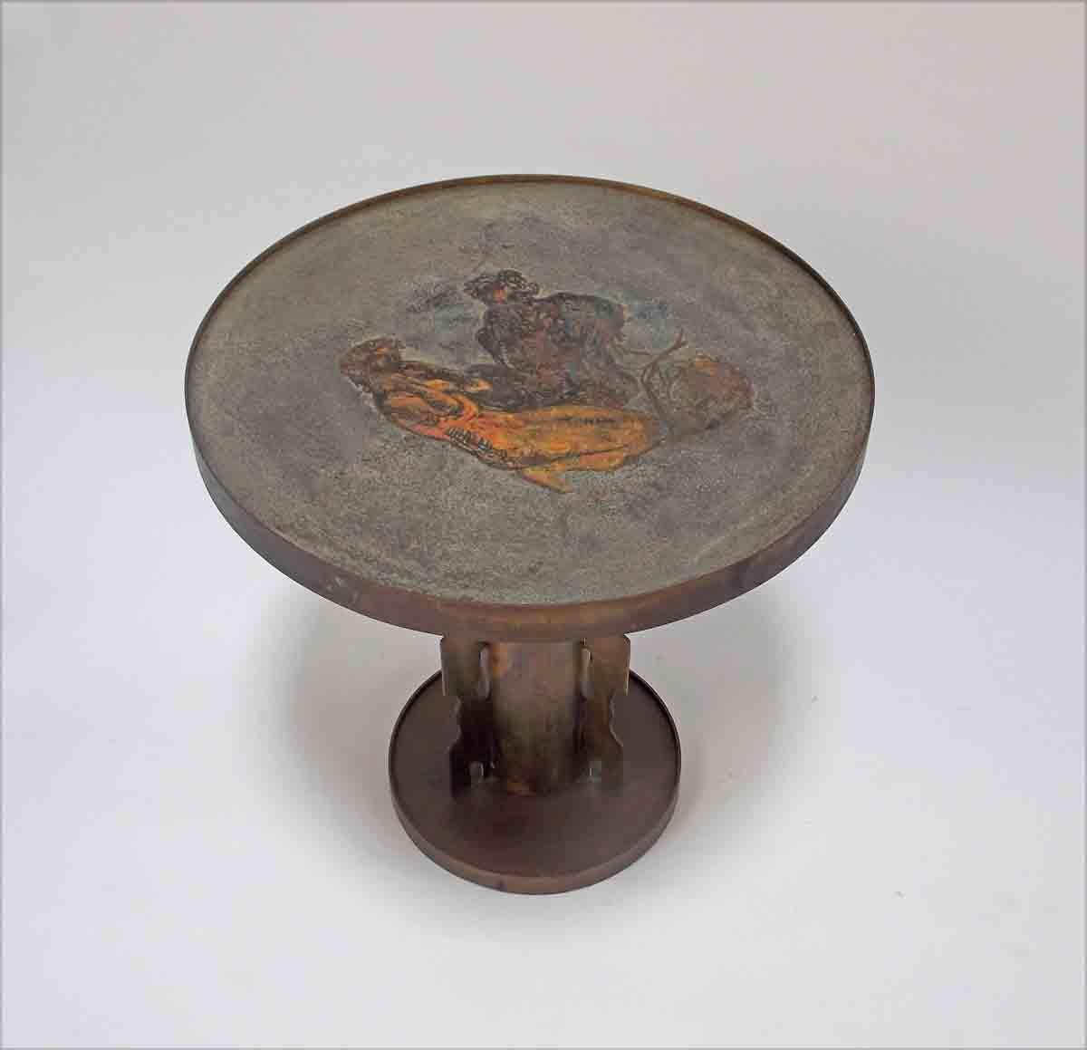 Metal Philip and Kelvin Laverne Apres Picasso Occasional Table