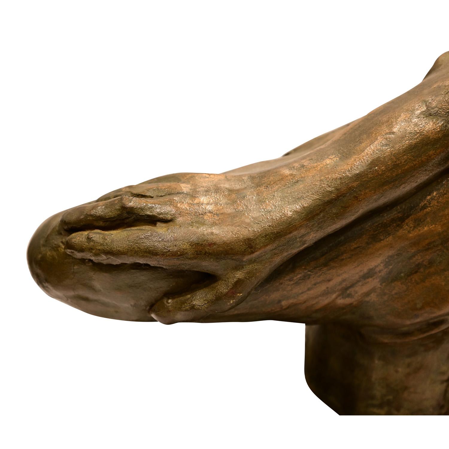 Fait main Sculpture de torse arabesque en bronze signée Philip et Kelvin LaVerne, années 1970 en vente