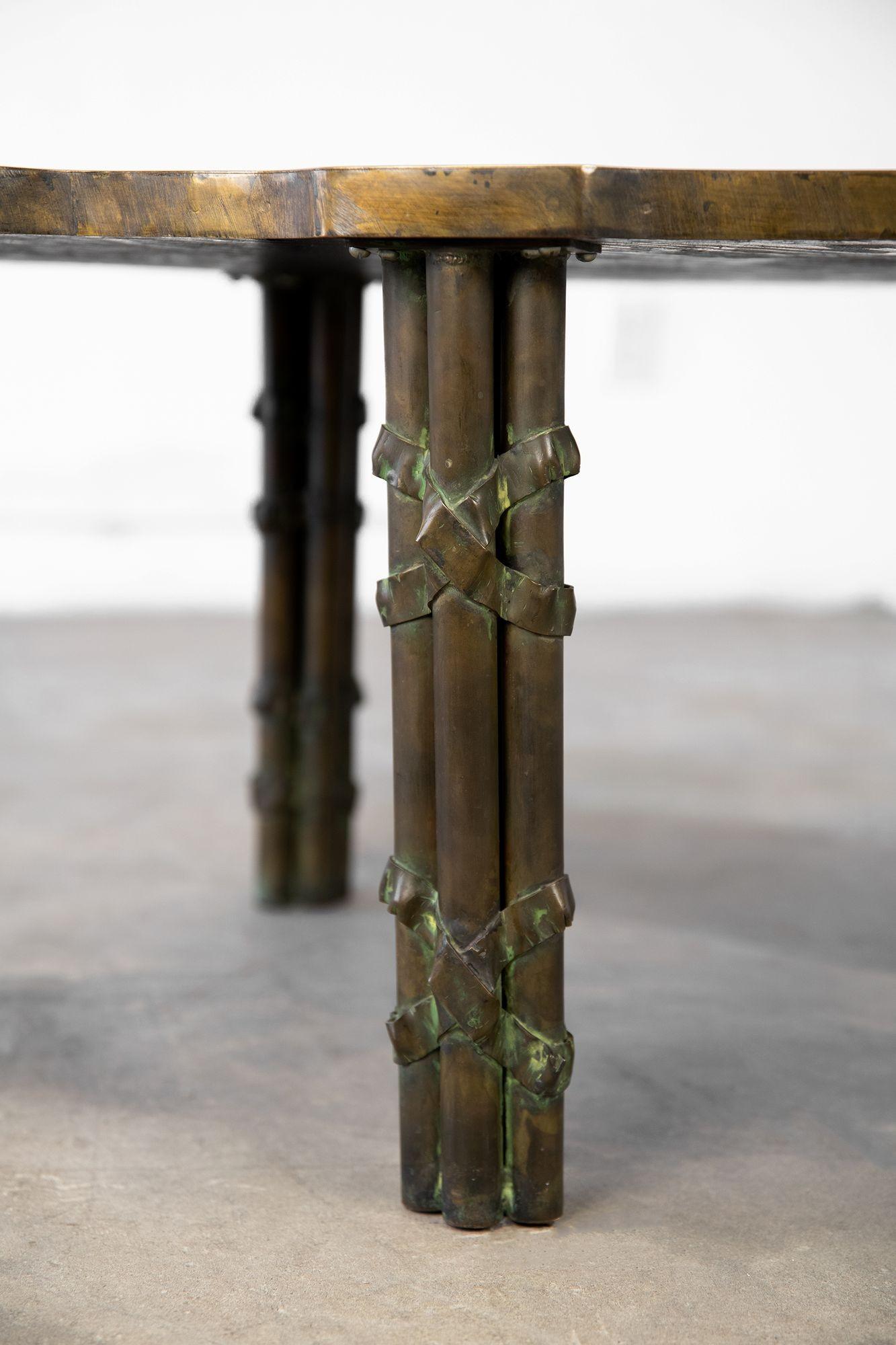American Philip And Kelvin Laverne Boucher Coffee Table in Patinated Bronze, 1960s