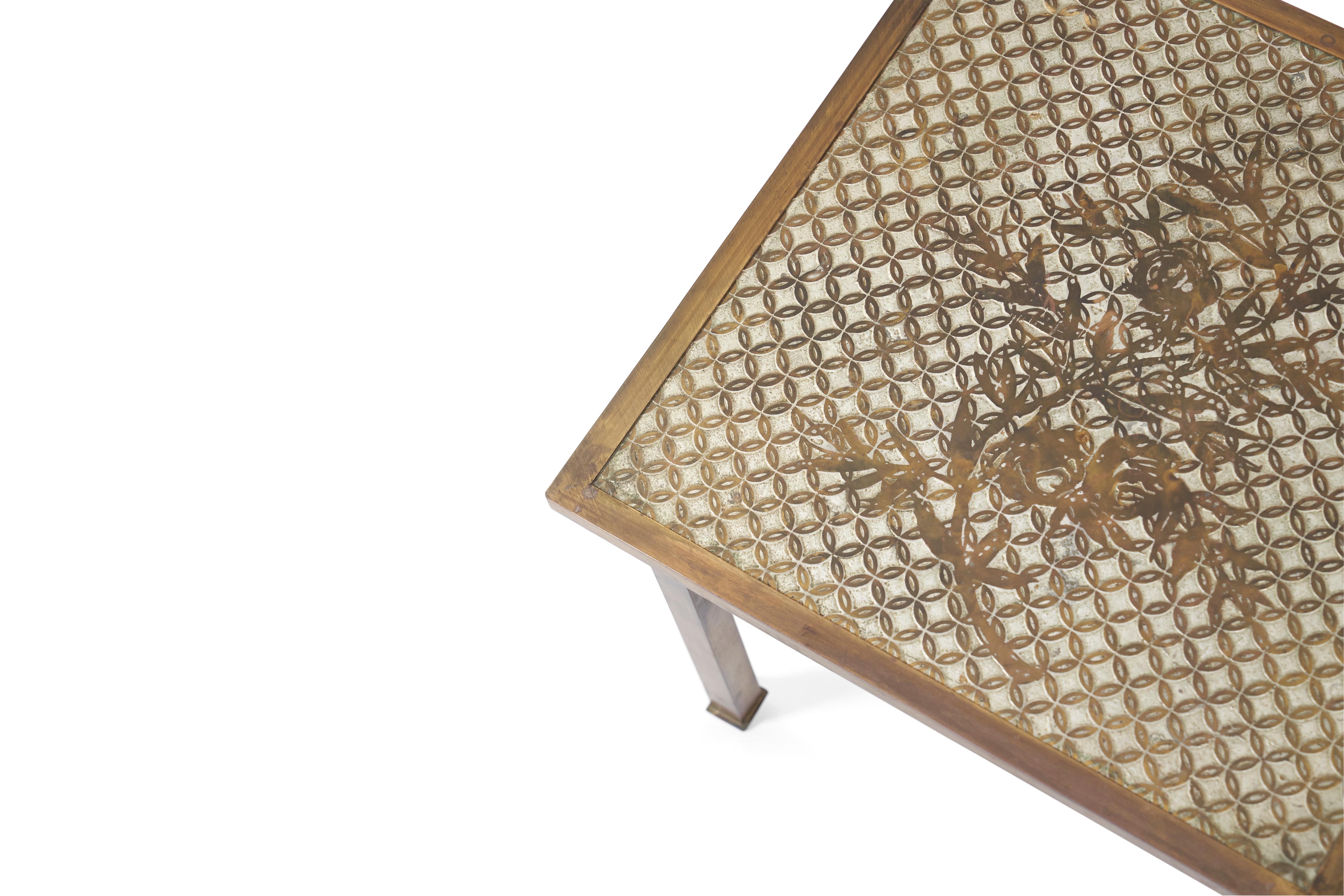 American Philip and Kelvin LaVerne Bronze Kuan Su Side Table