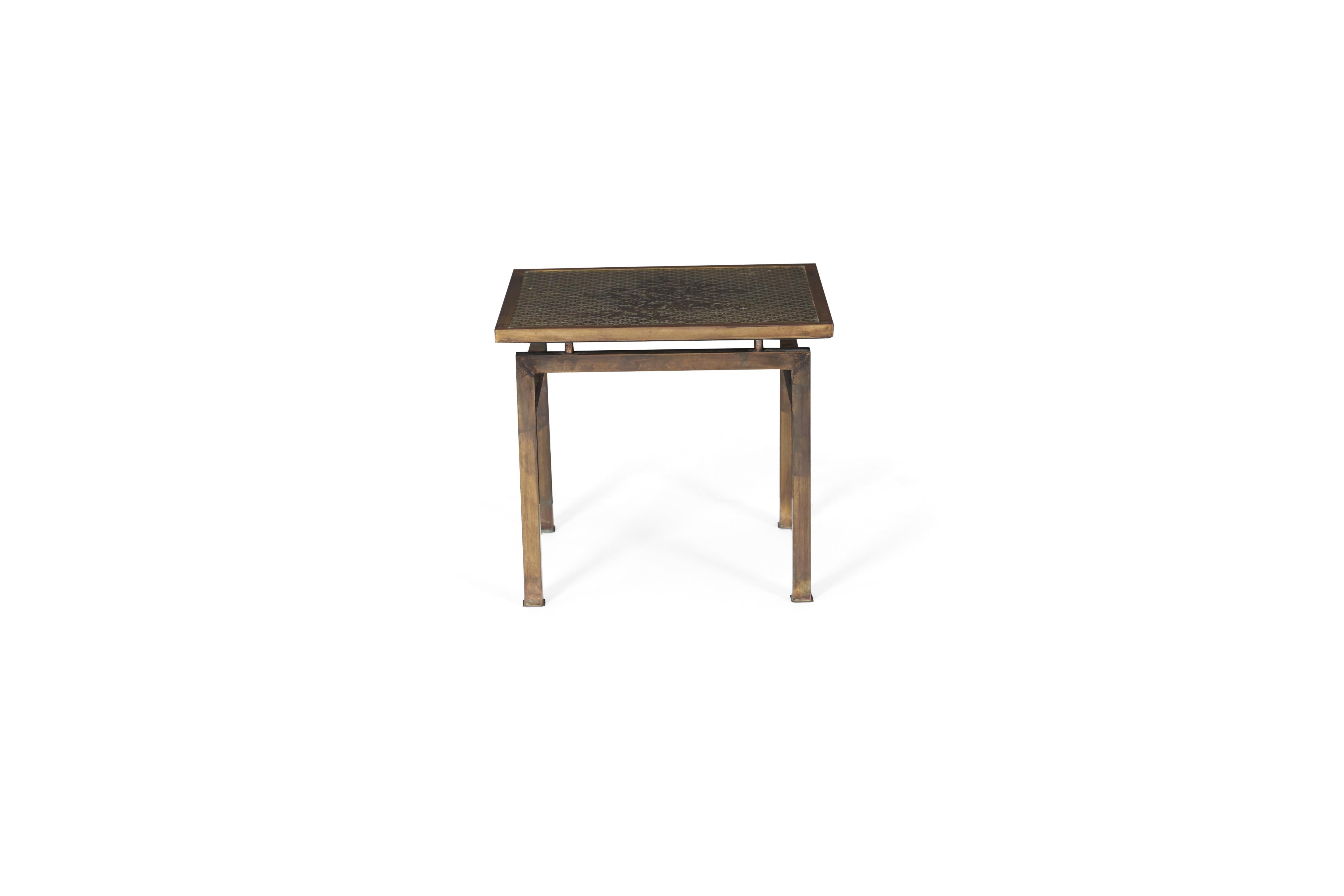20th Century Philip and Kelvin LaVerne Bronze Kuan Su Side Table