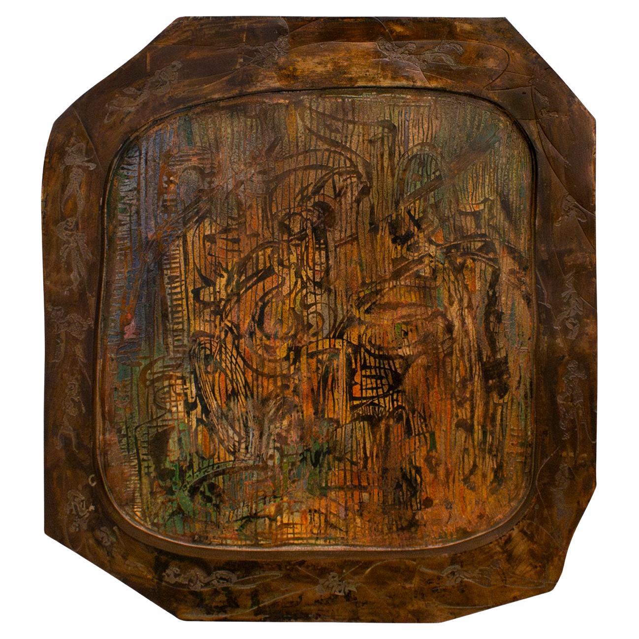 Philip and Kelvin LaVerne Pintura en bronce "Rapsodia nº 1" 1972 (Firmada y fechada)