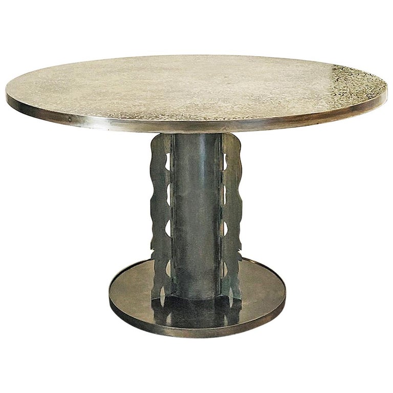 Philip And Kelvin Laverne Bronze Table, Round Table La Verne