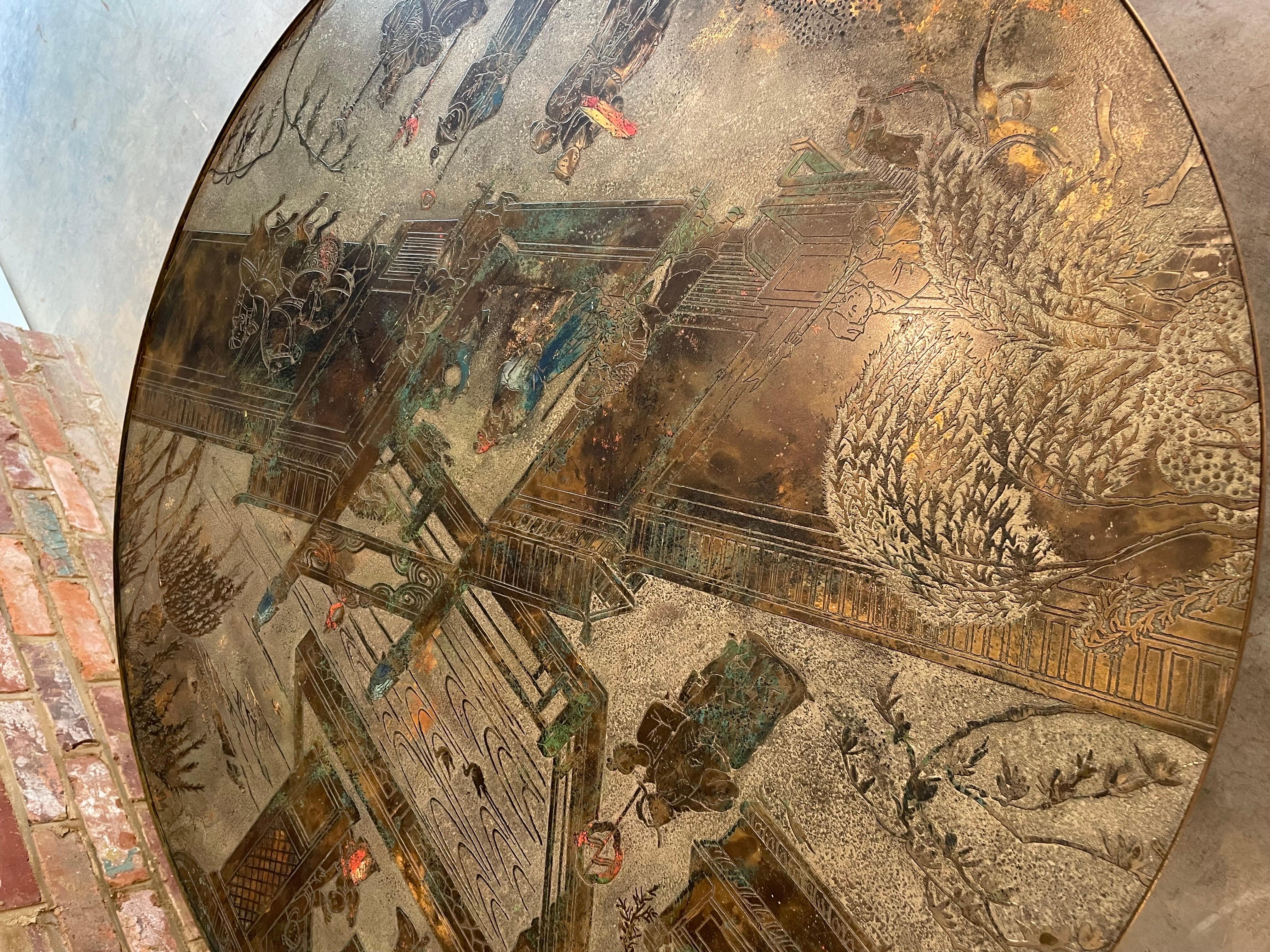 Philip and Kelvin LaVerne Chan Bronze and Pewter Coffee Table, Mid-20th Century In Good Condition In Roanoke, VA