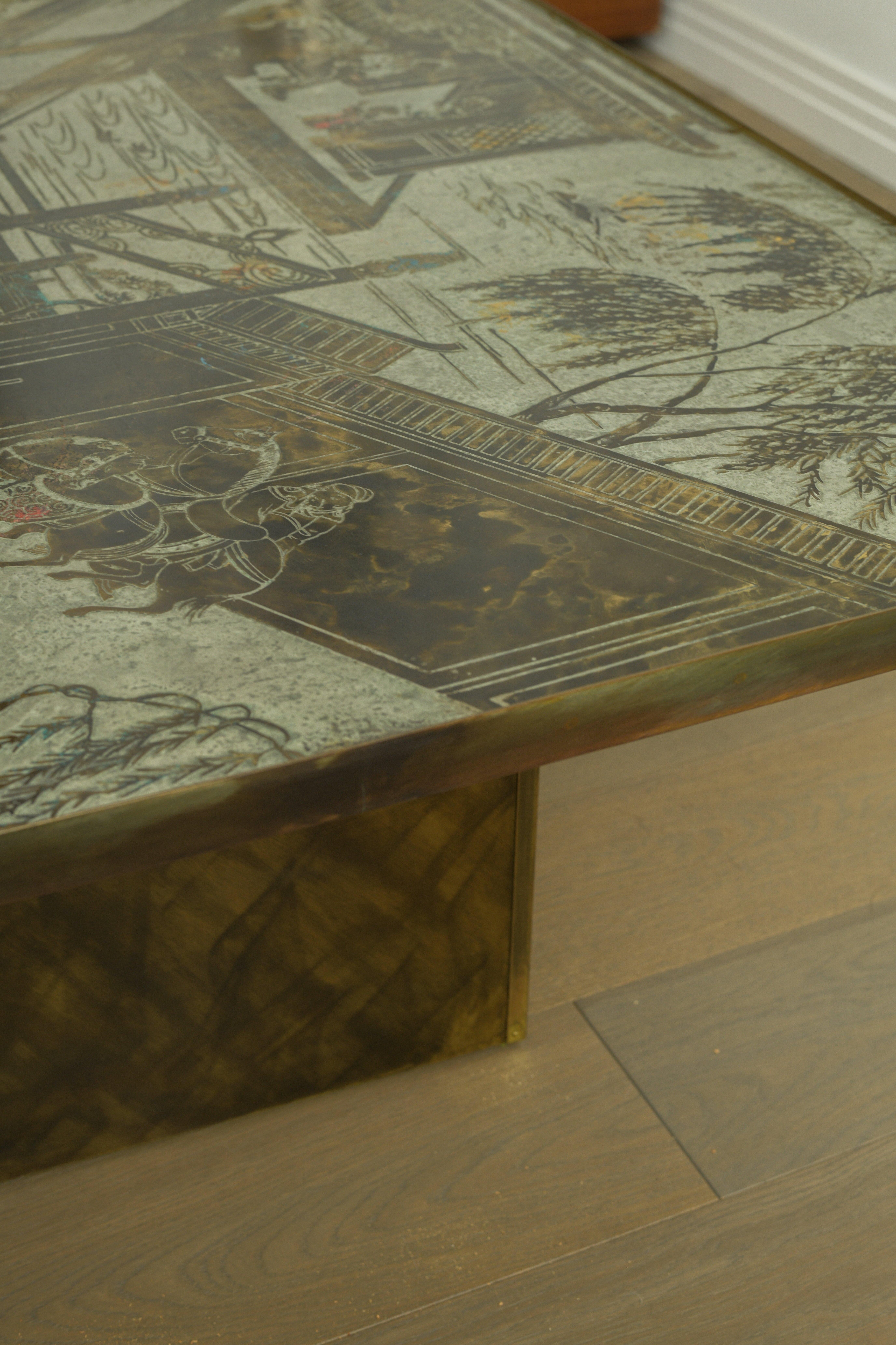 Buriné Table basse Philip and Kelvin LaVerne Chan en vente