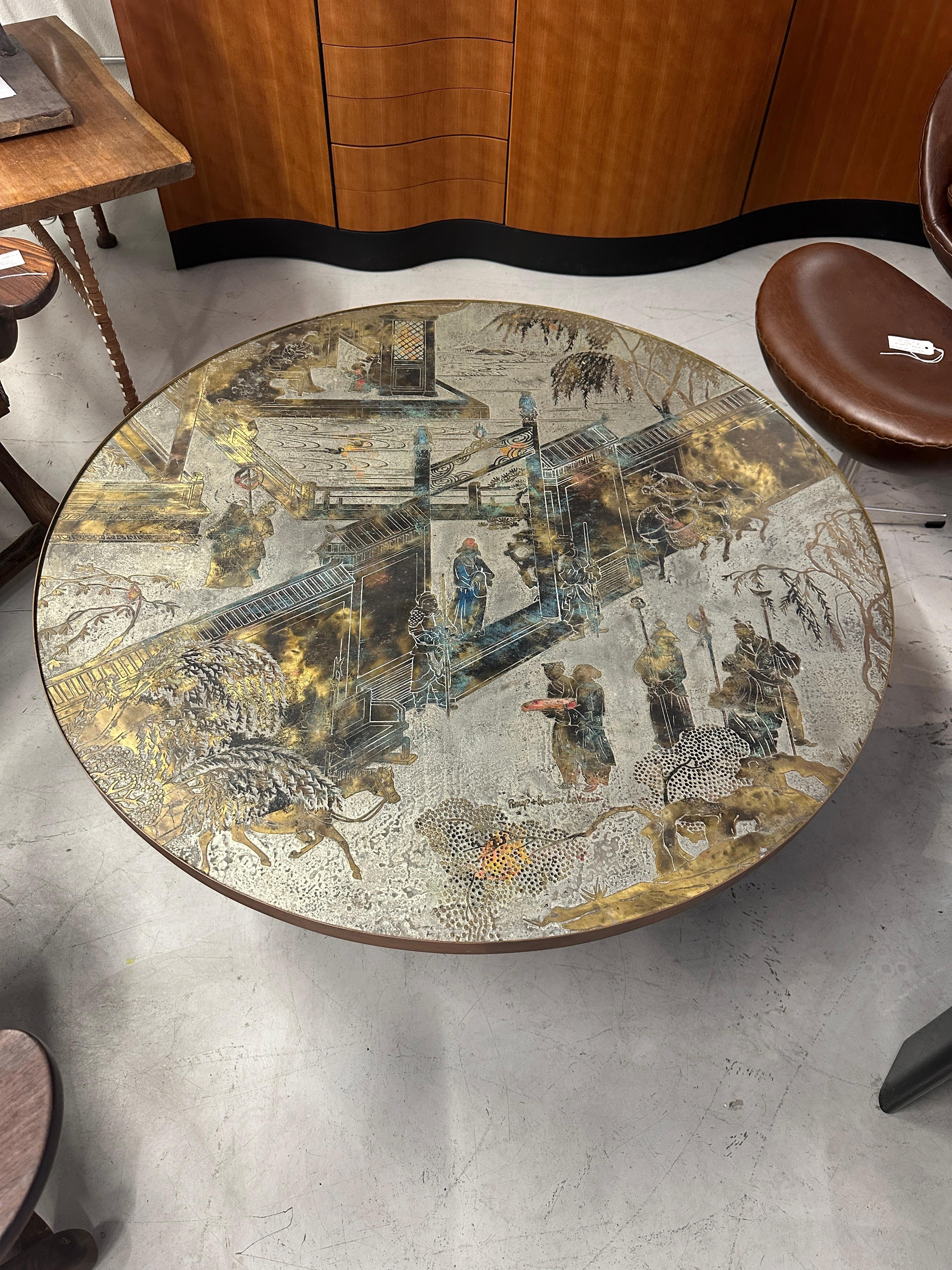 Philip and Kelvin Laverne Chan Table with Blue Enamel Base 3