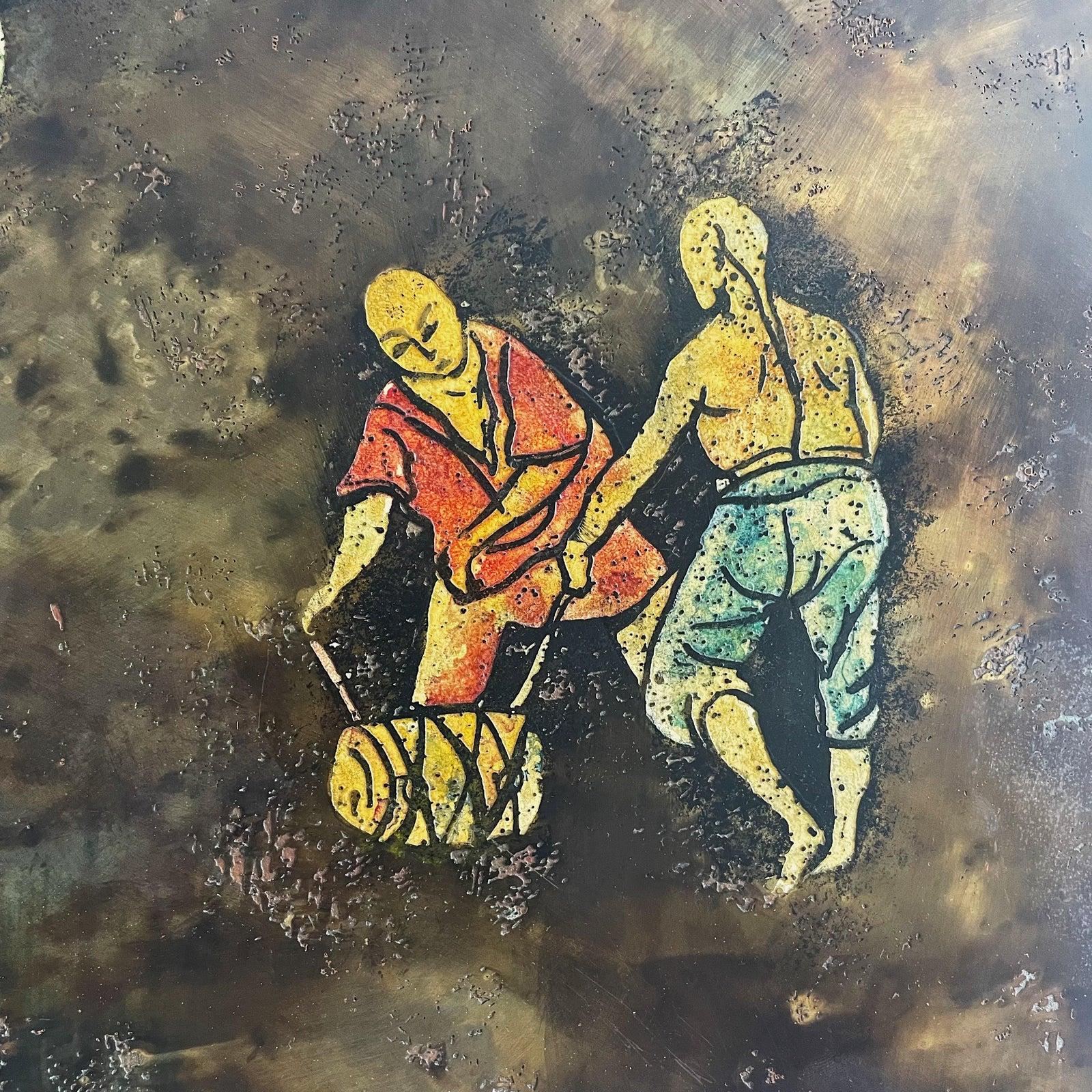 Bronze « paysans chinois » de Philip et Kelvin LaVerne  Plaque murale bronze en vente