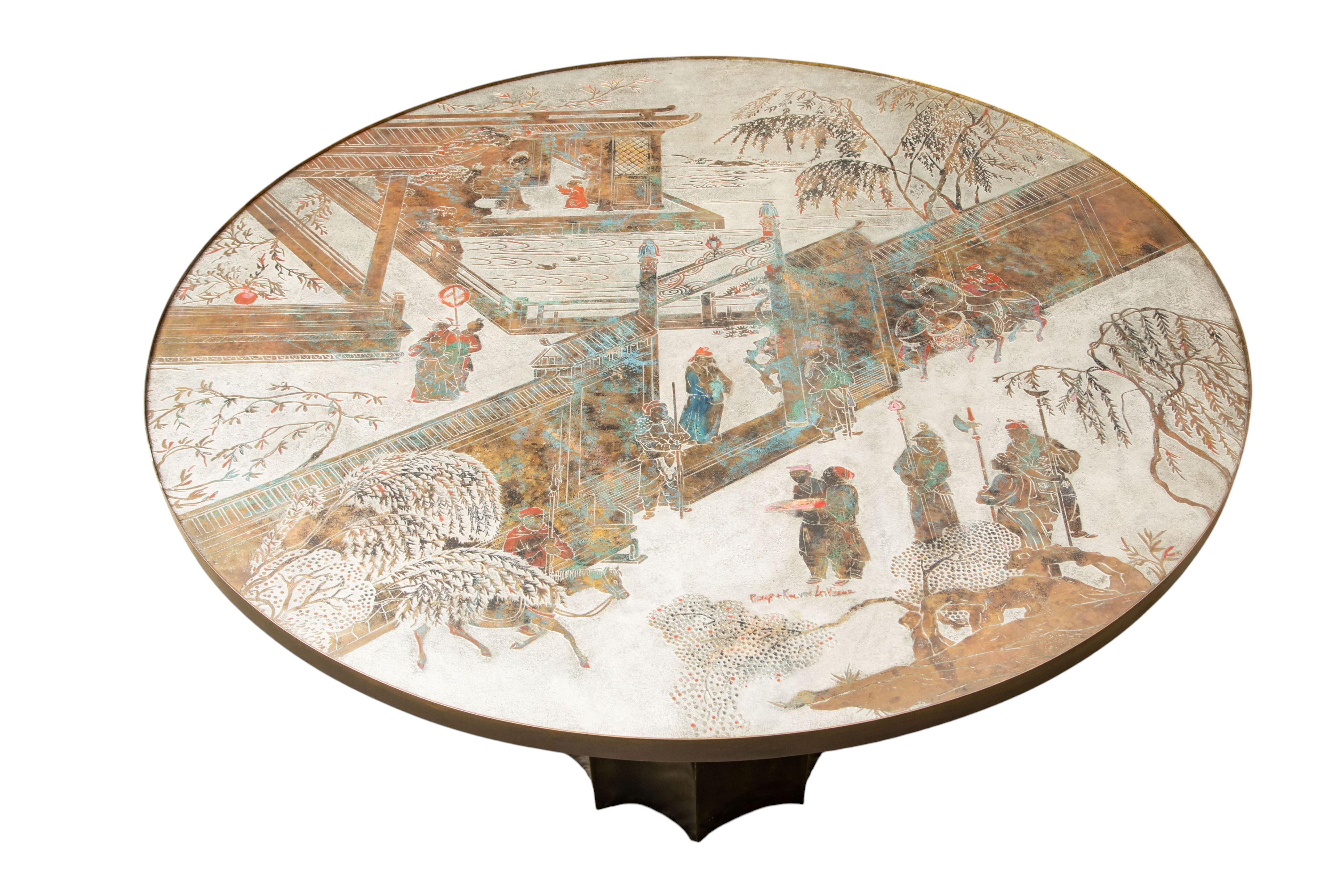 Américain Table centrale en Chinoiserie Philip and Kelvin LaVerne, New York, vers les années 1960 en vente