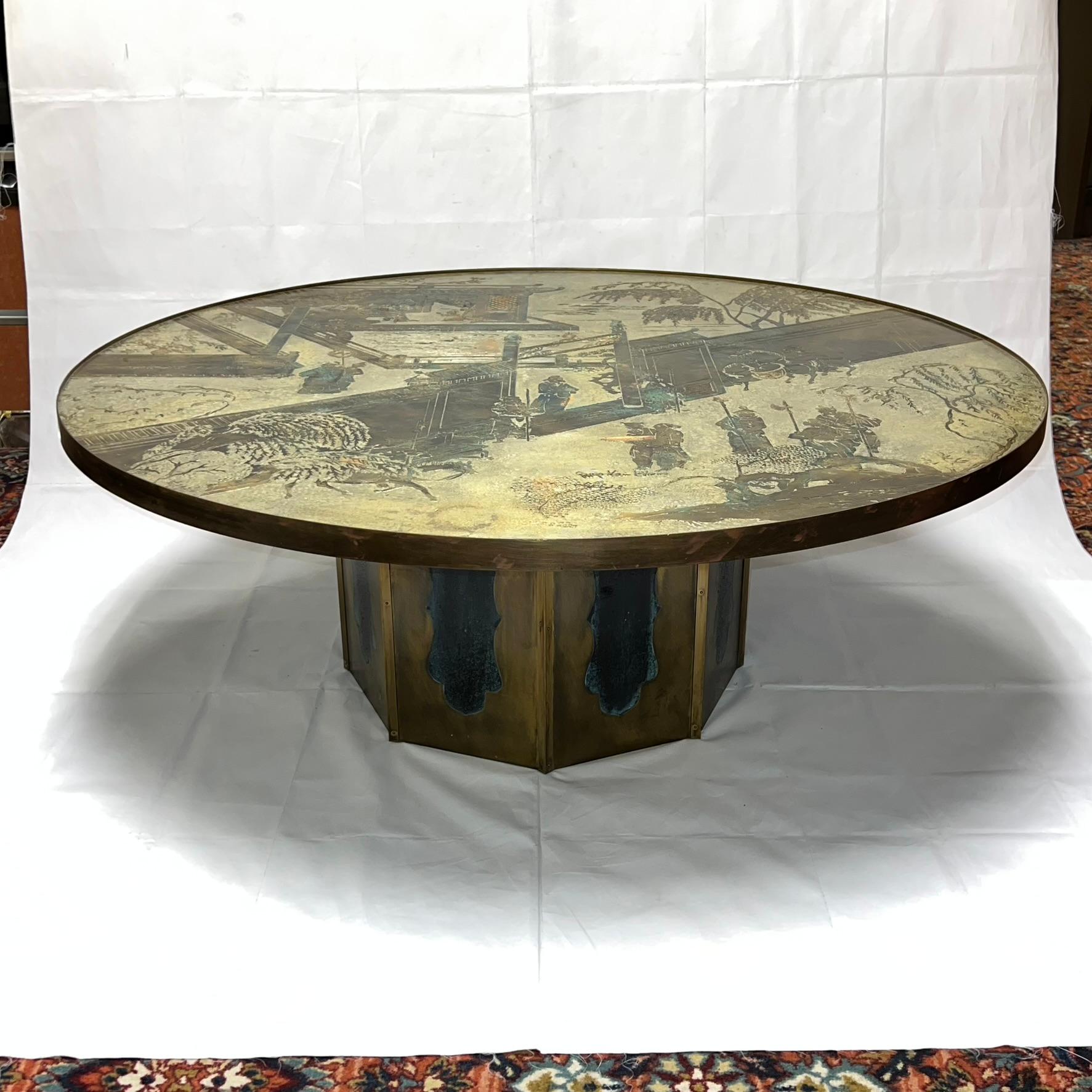 Philip and Kelvin Laverne Circular Bronze Chan Coffee Table 6