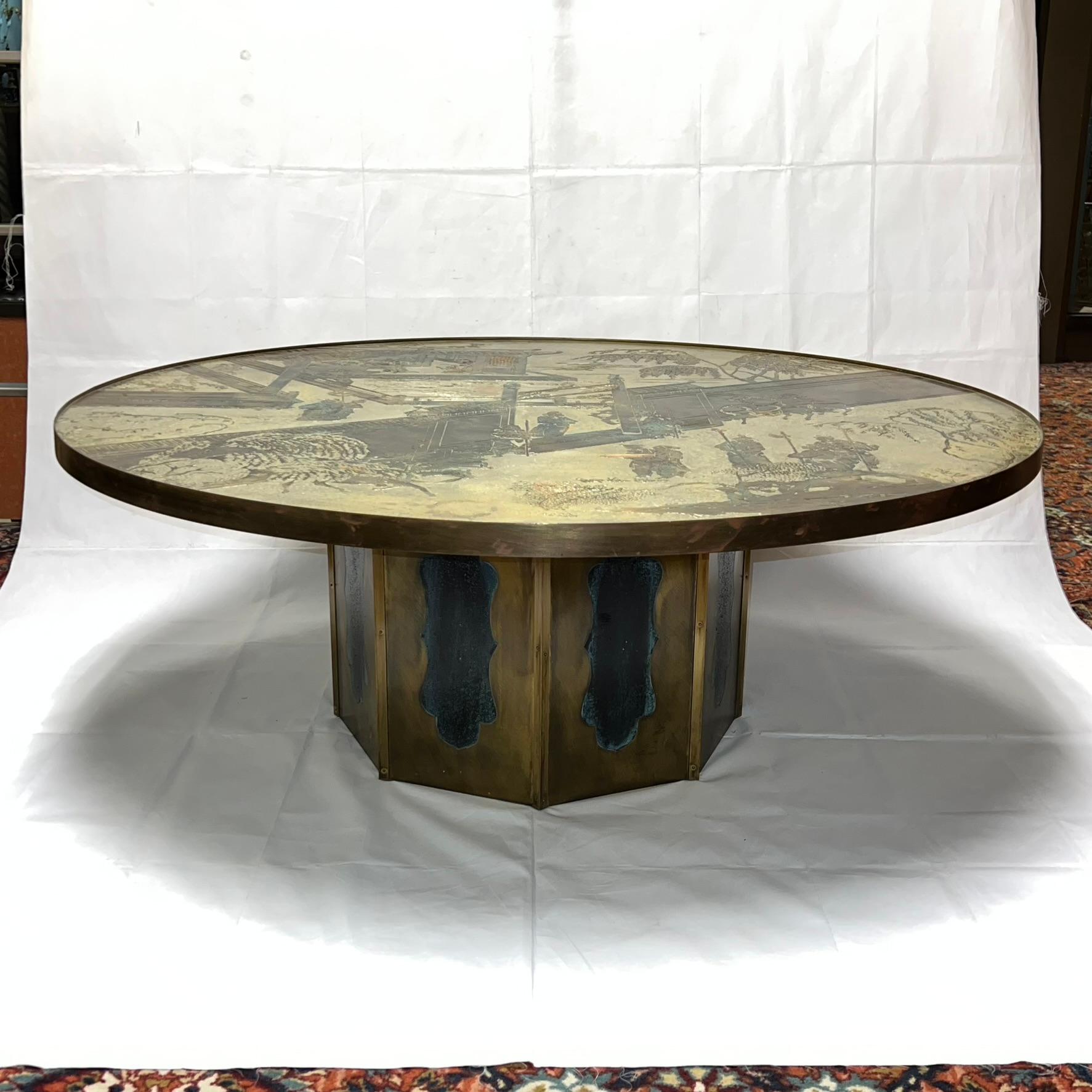 Philip and Kelvin Laverne Circular Bronze Chan Coffee Table 7