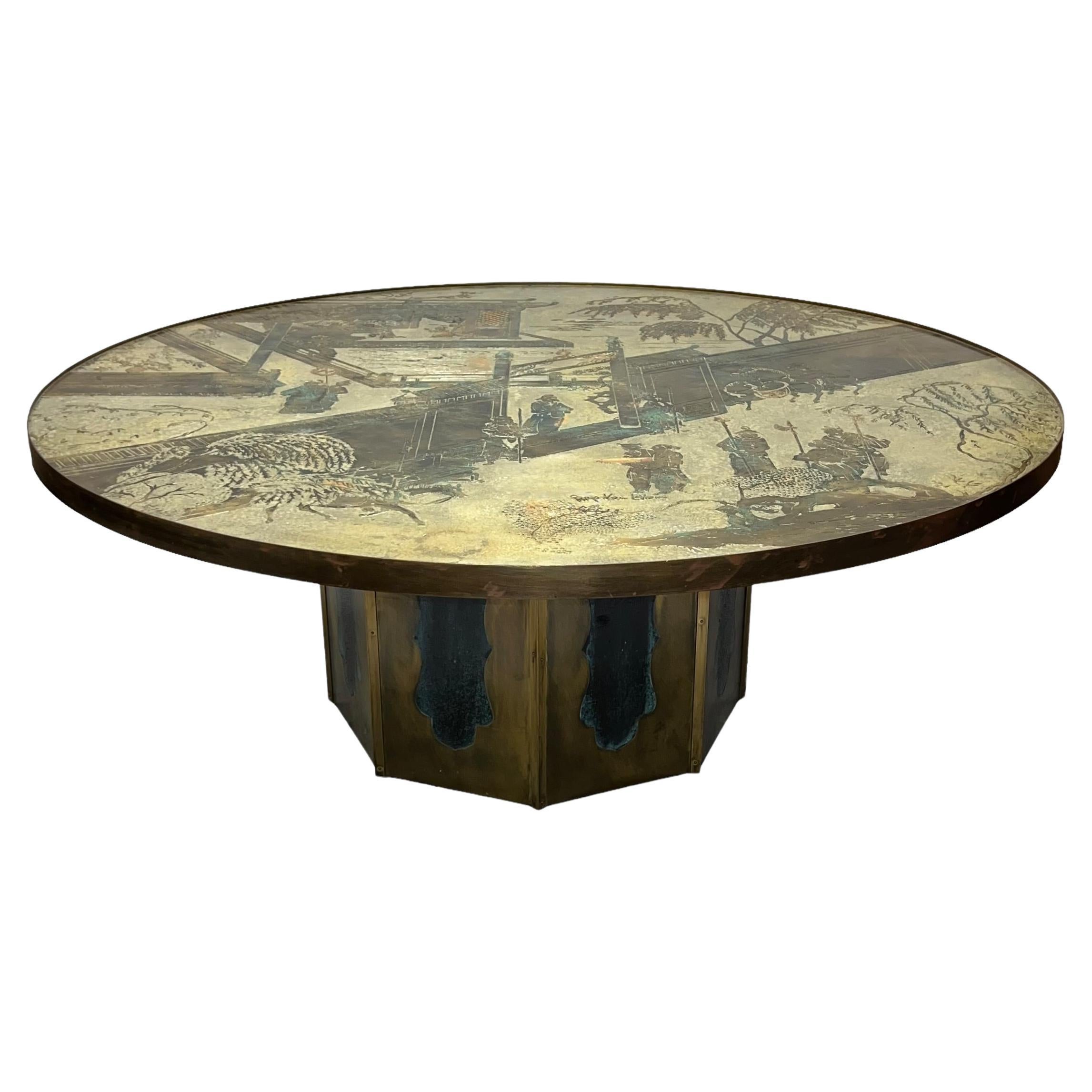 Philip and Kelvin Laverne Circular Bronze Chan Coffee Table