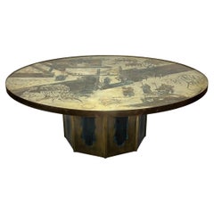 Philip and Kelvin Laverne Circular Bronze Chan Coffee Table