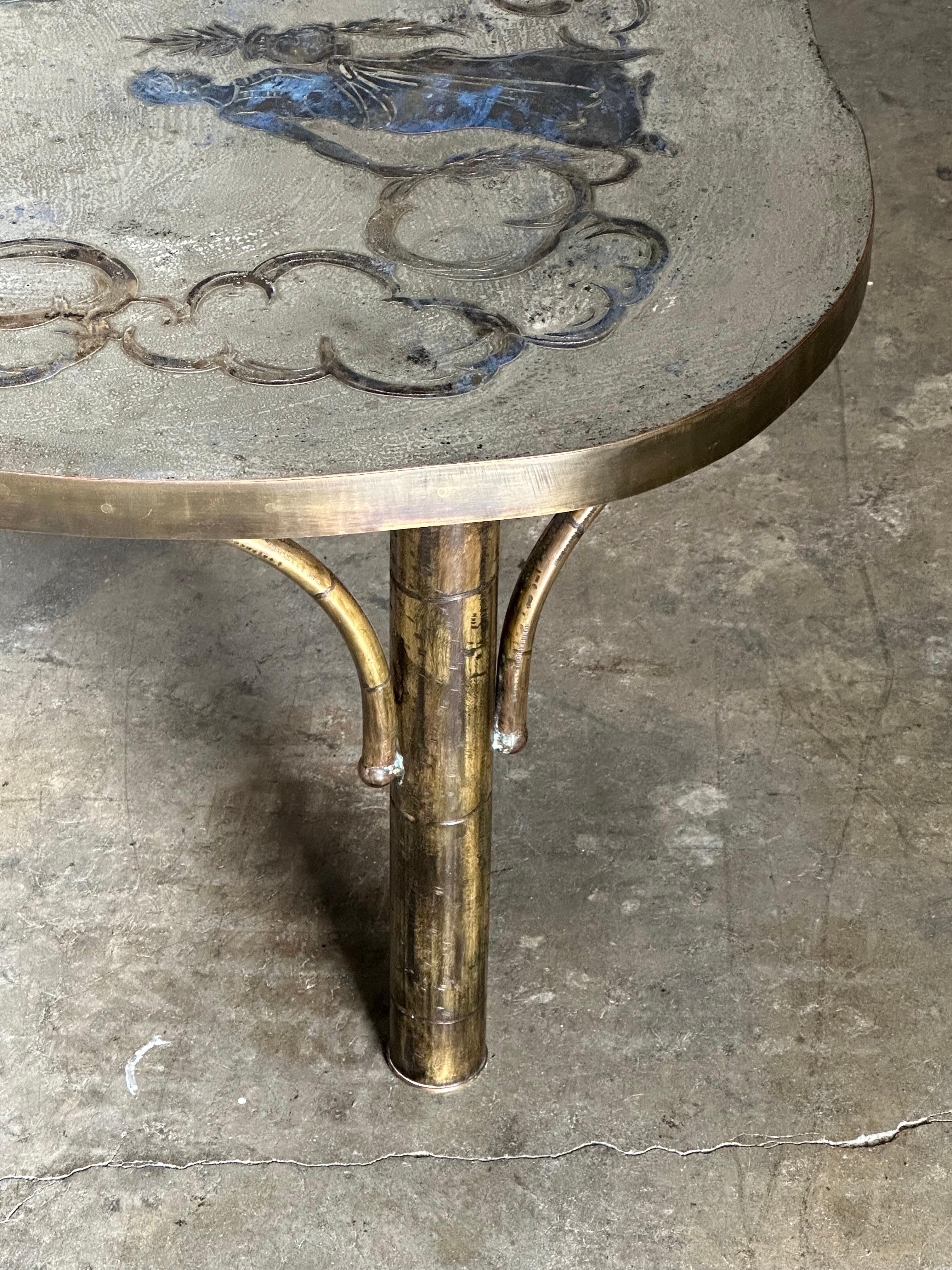 Philip and Kelvin Laverne Coffee Table in Bronze and Pewter 7
