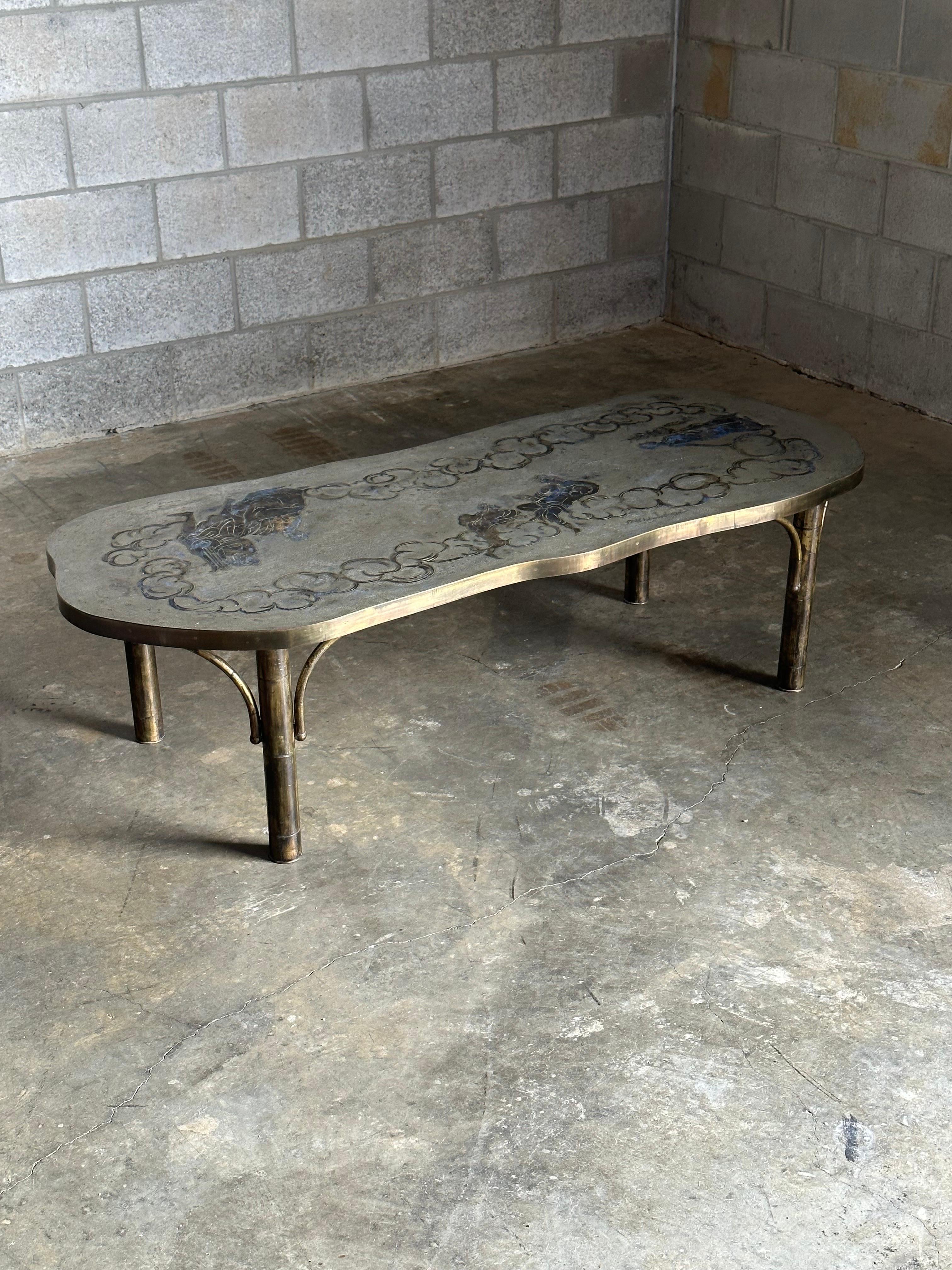 Philip and Kelvin Laverne Coffee Table in Bronze and Pewter 2