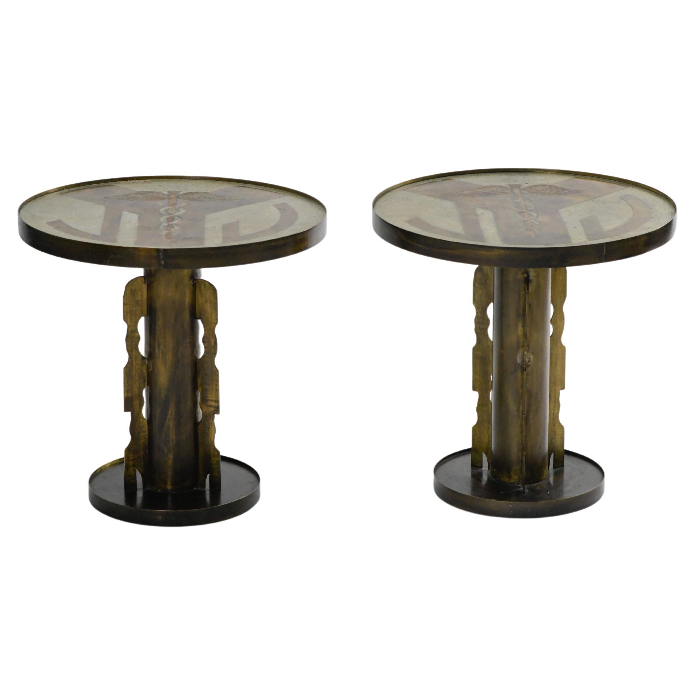 Philip and Kelvin LaVerne Custom Etruscan Caduceus occasional tables  For Sale