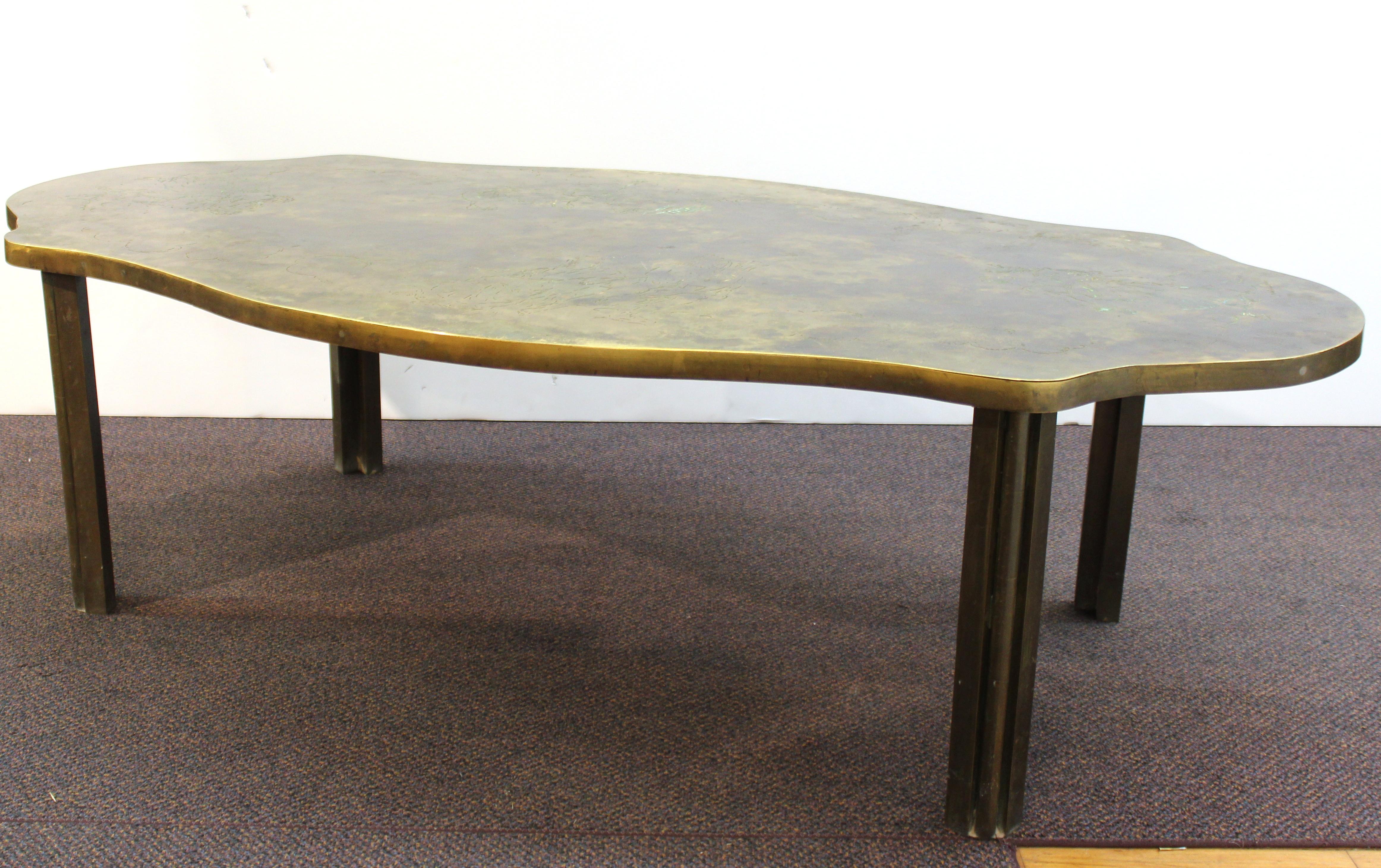 American Philip and Kelvin LaVerne Etched Bronze Coffee Table